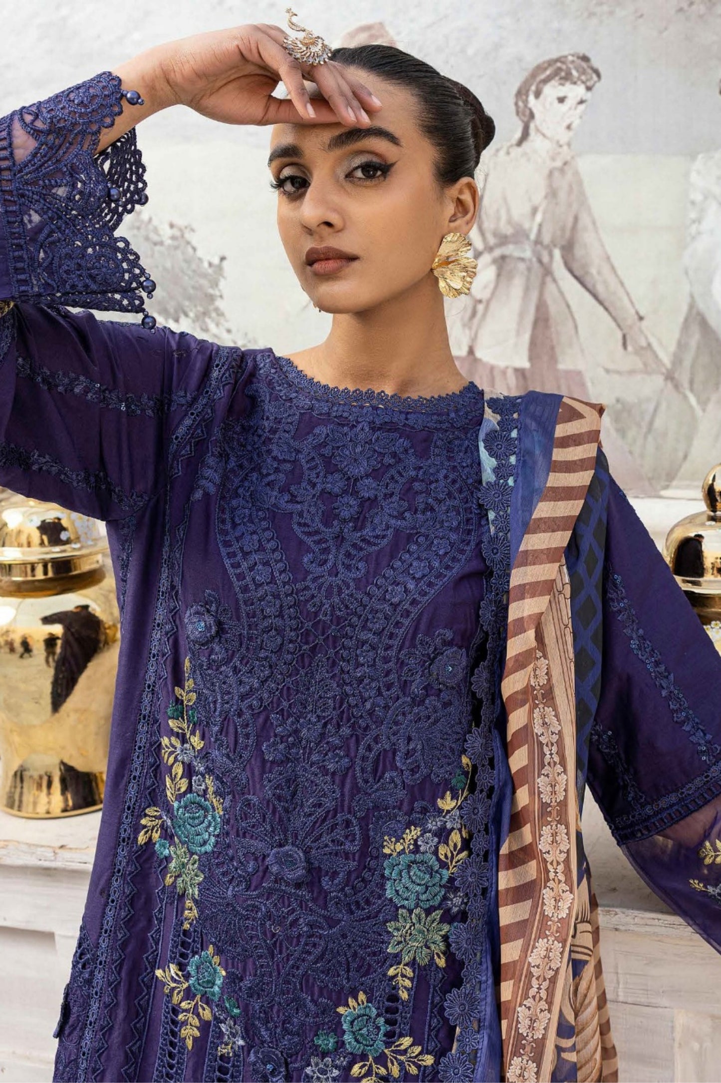 Zebaish By Adans Libas Embroidered Lawn 3PC