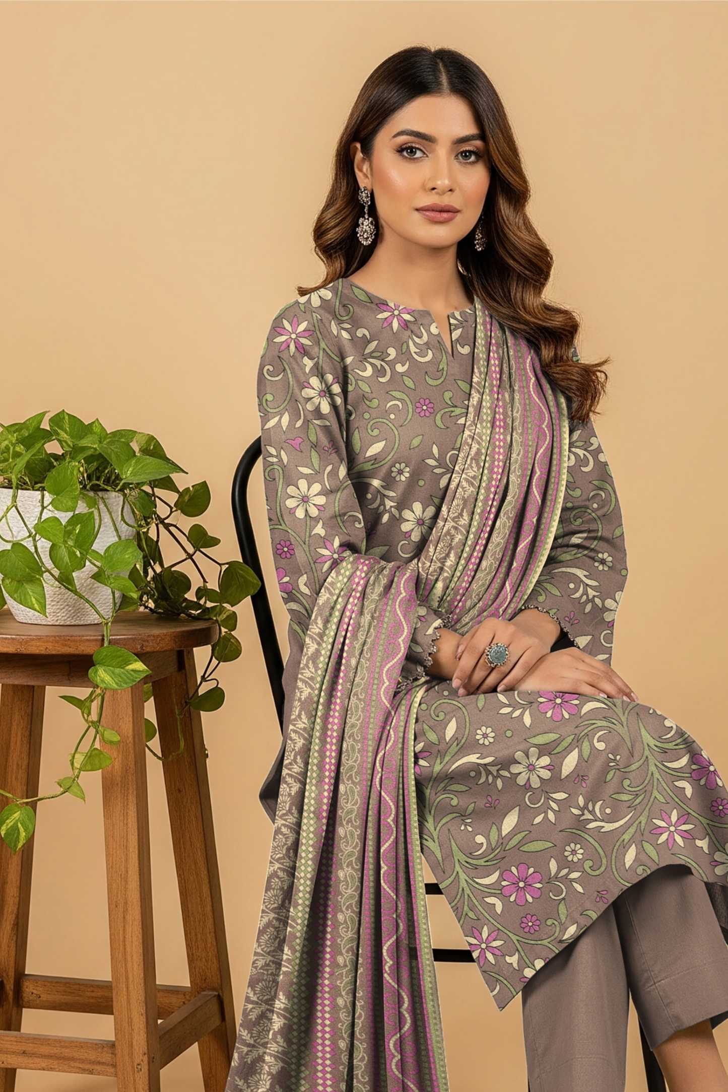Noor By Fiza Noor Printed Wool 3PC