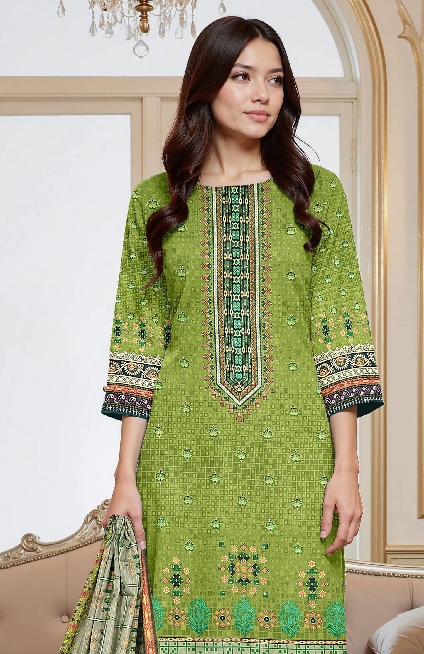 Flora By Zara Ali Printed Lawn 3PC