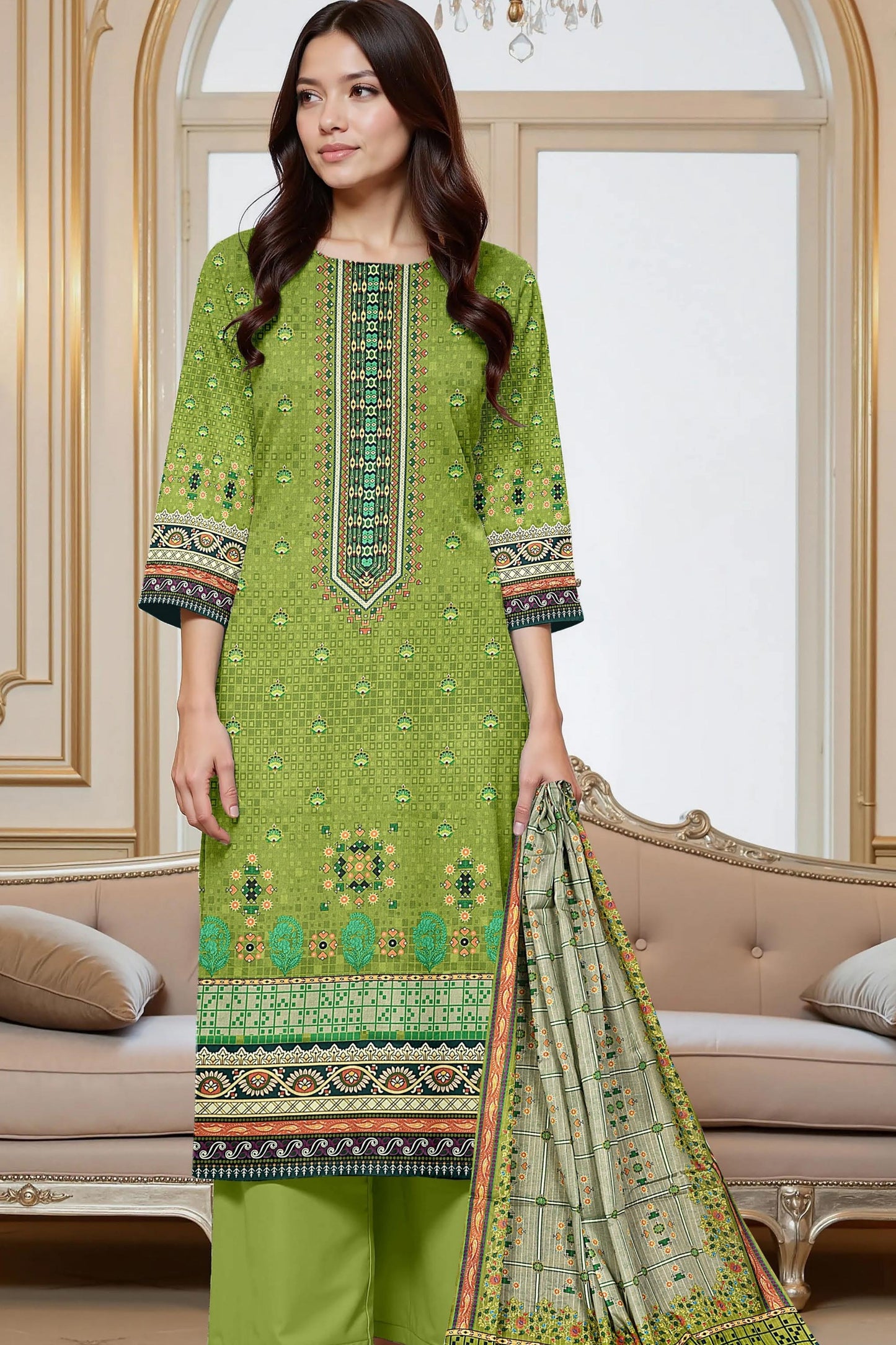 Flora By Zara Ali Printed Lawn 3PC