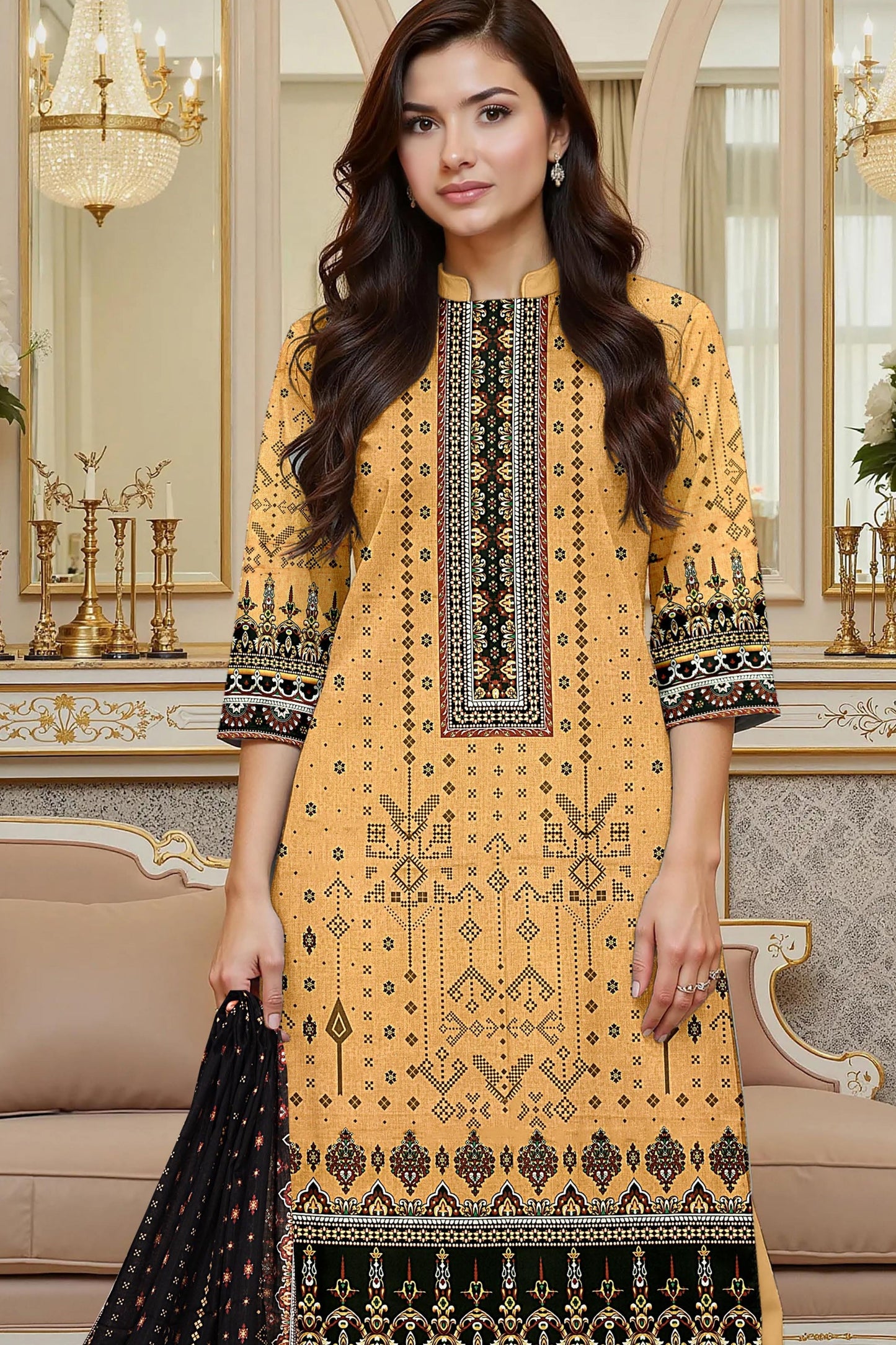 Flora By Zara Ali Printed Lawn 3PC