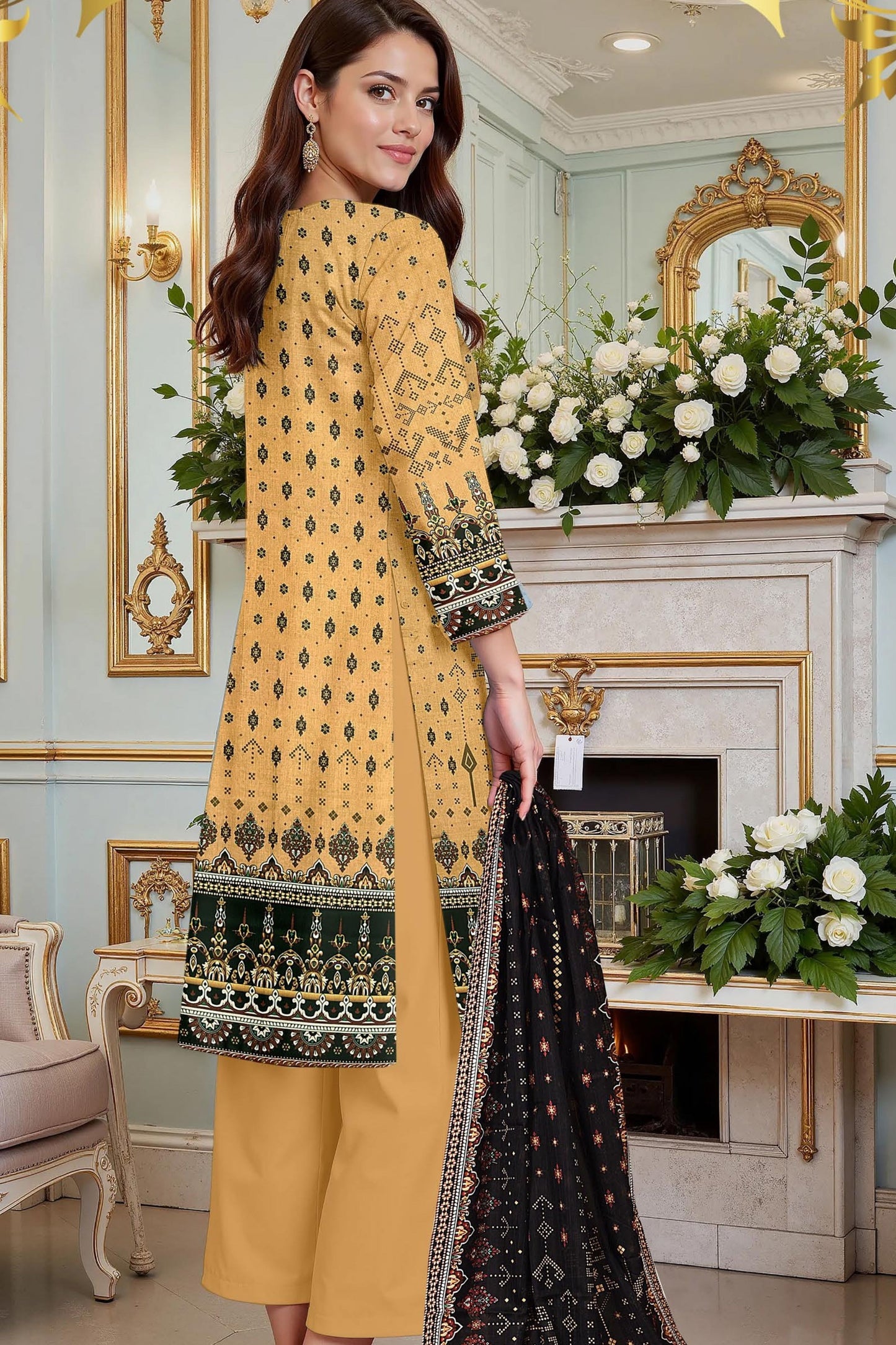 Flora By Zara Ali Printed Lawn 3PC