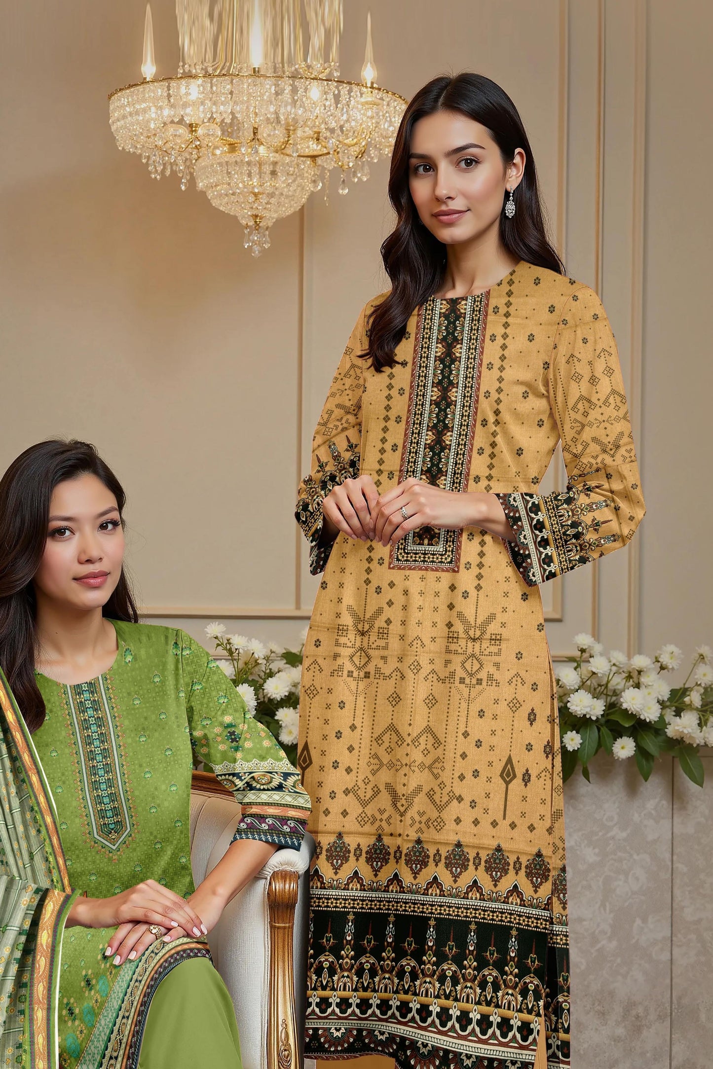 Flora By Zara Ali Printed Lawn 3PC