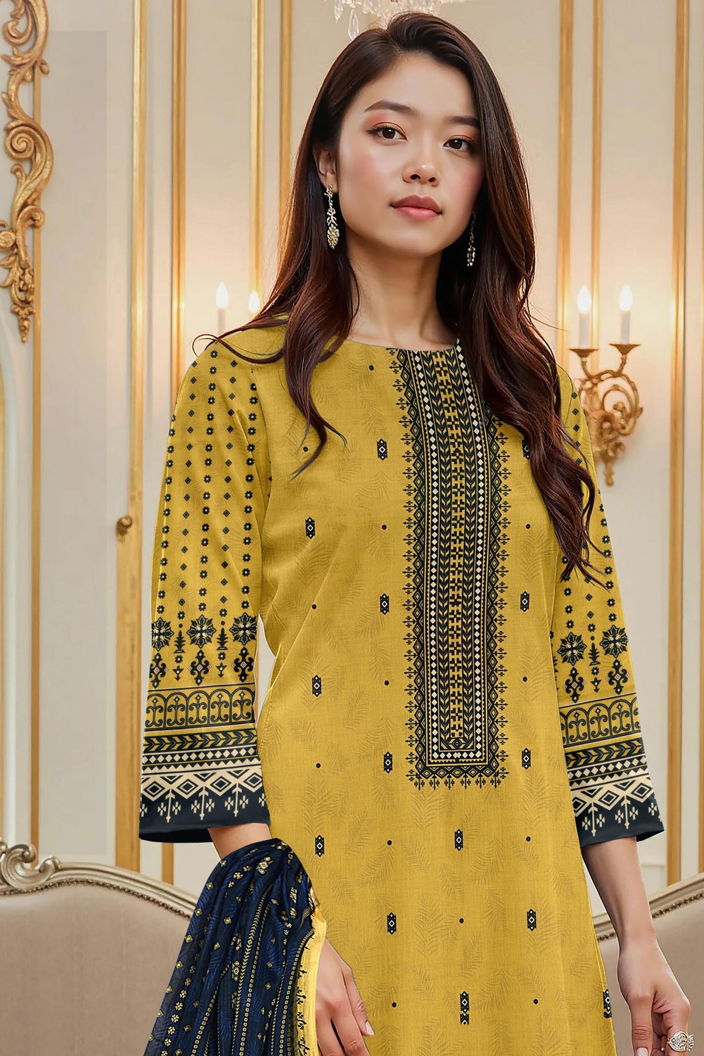 Flora By Zara Ali Printed Lawn 3PC