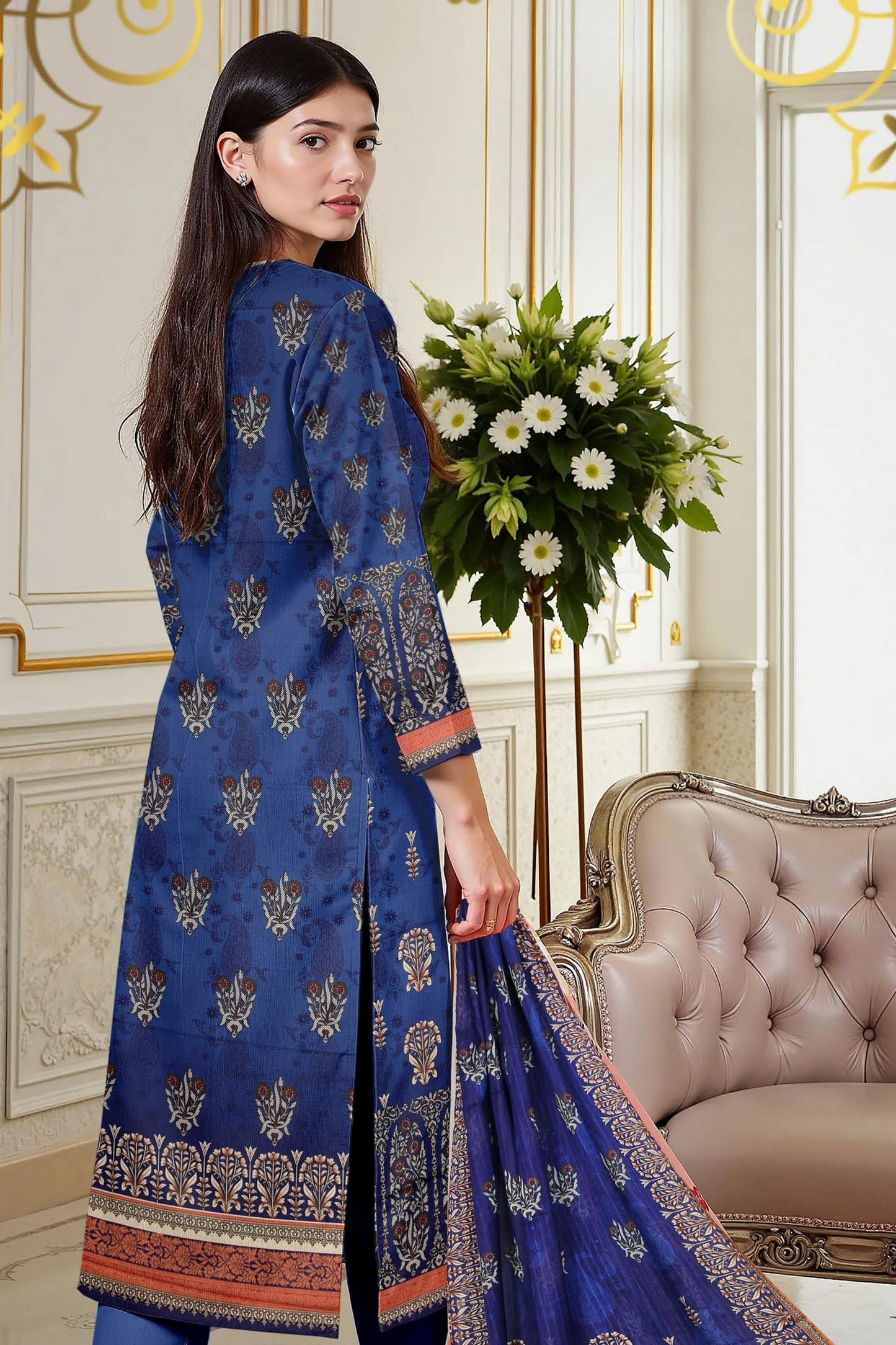 Flora By Zara Ali Printed Lawn 3PC
