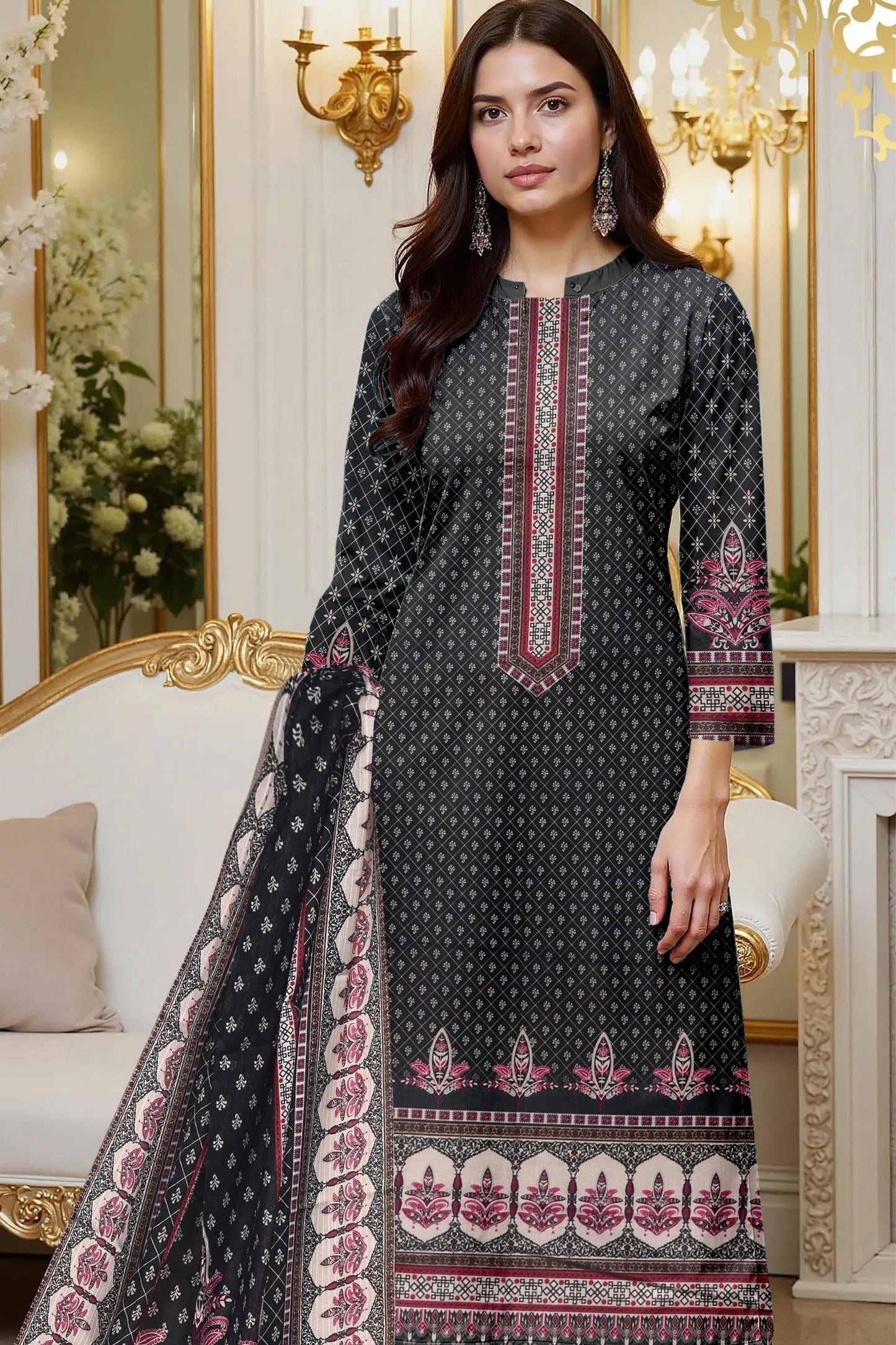 Flora By Zara Ali Printed Lawn 3PC
