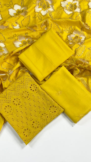 Anaya Noor Emb & Chickenkari Dhanak with Heavy Aplick work Dupatta
