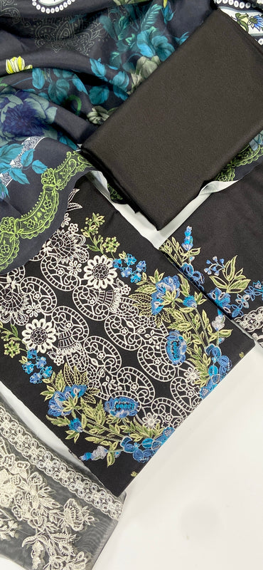 Jade Luxury Emb Dhanak 3PC