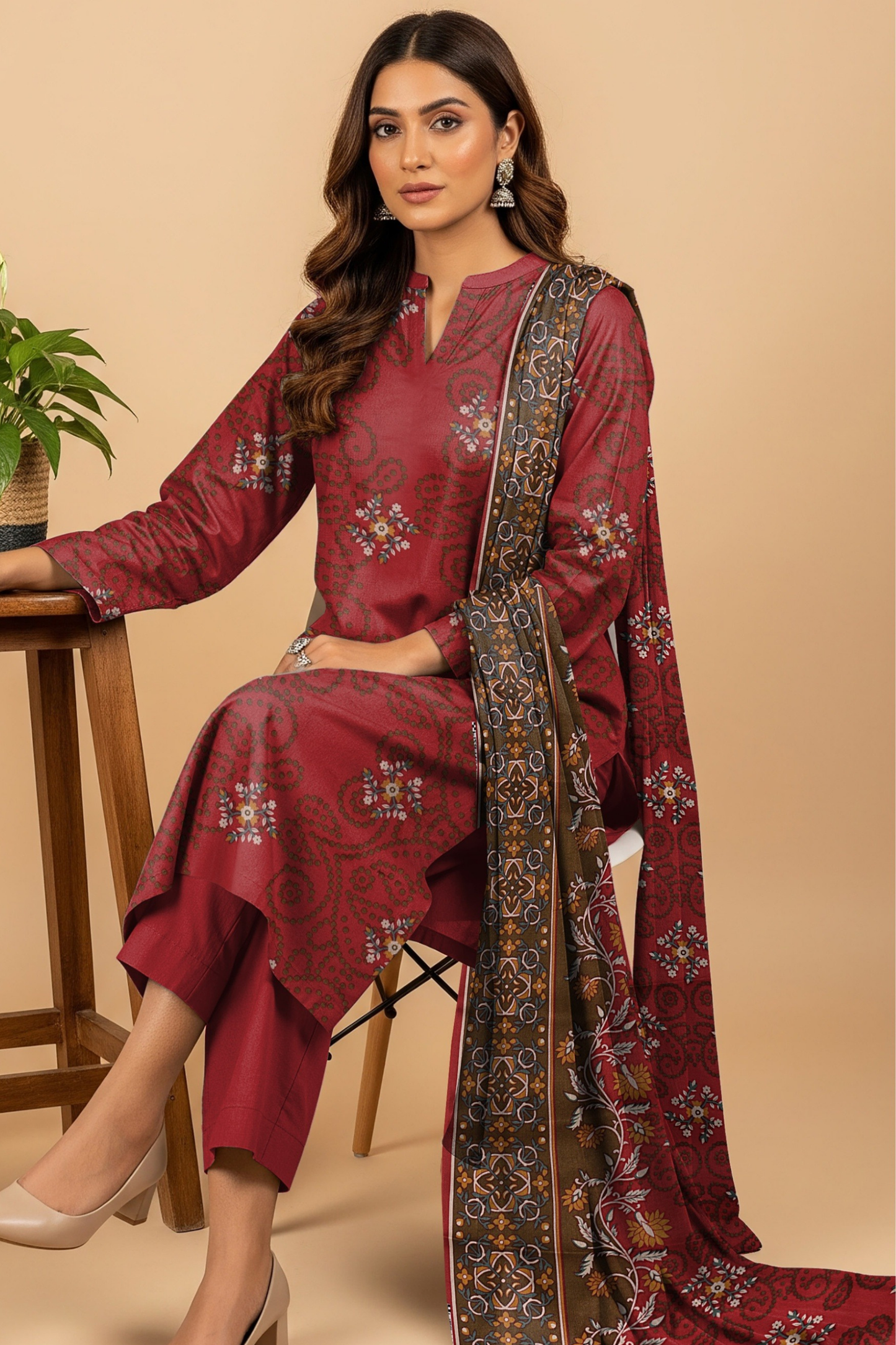 Noor By Fiza Noor Printed Wool 3PC