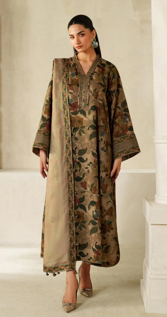 Baroque Embroiderd & Digital Printed Lawn 3PC