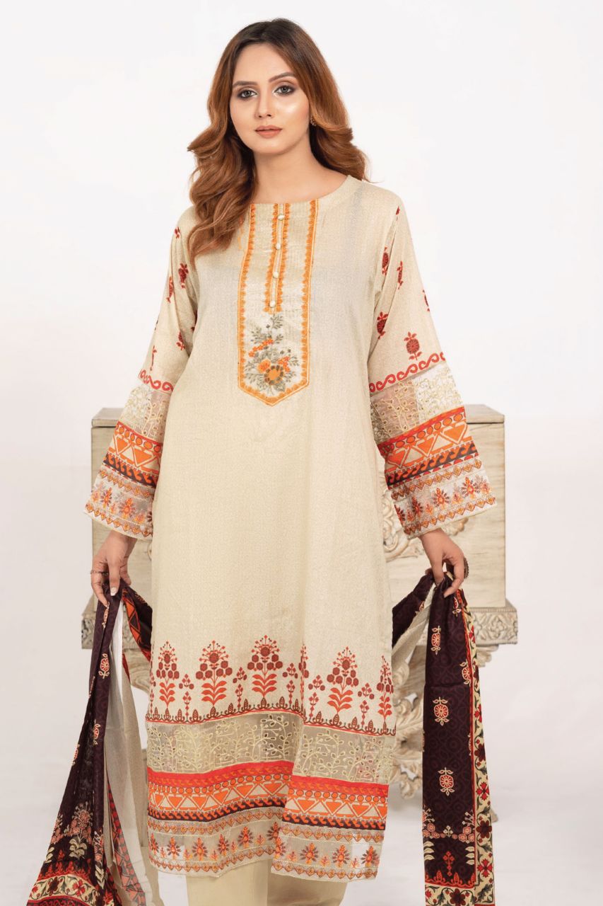Gull-e-Noor By Anaya Noor Prints & Emb Patch Lawn 3-PC