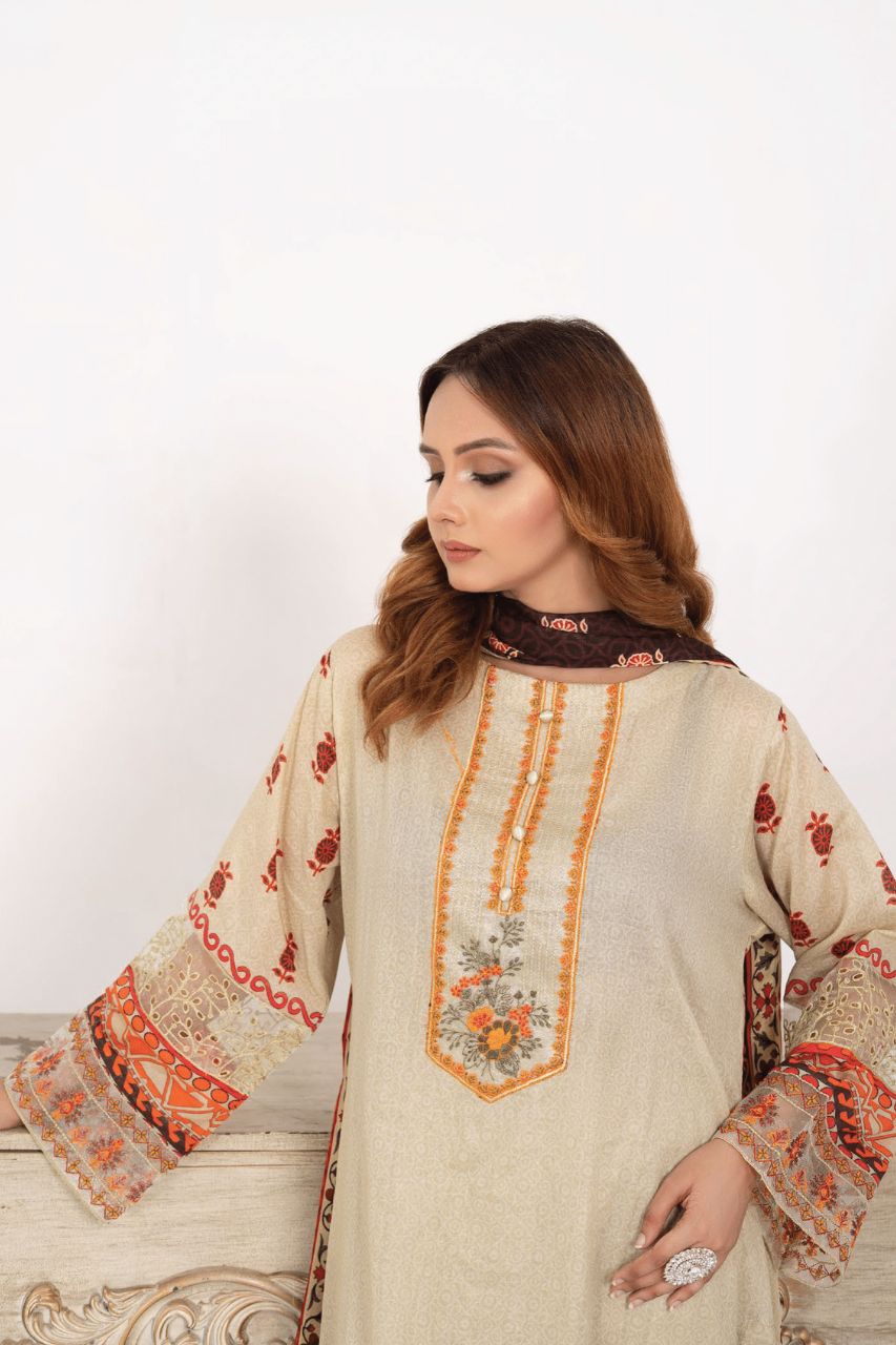 Gull-e-Noor By Anaya Noor Prints & Emb Patch Lawn 3-PC