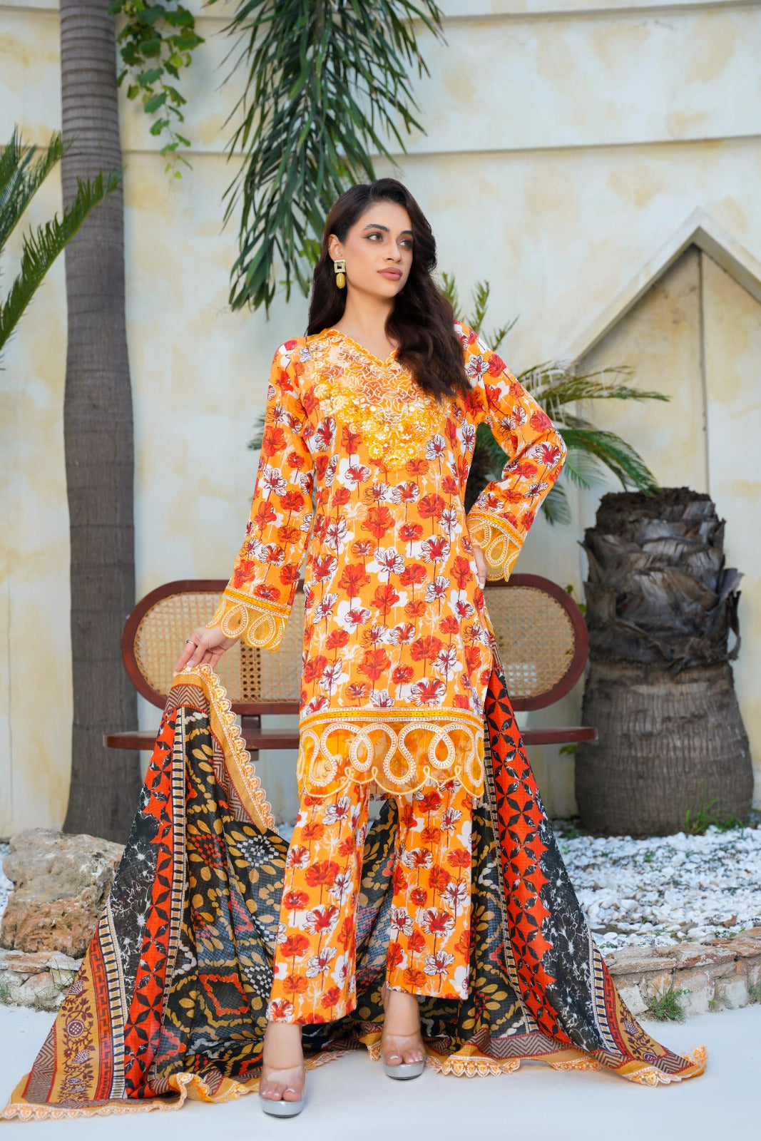 Dastoor By Anaya Noor Digital Printed Cambric With Patches 3-PC