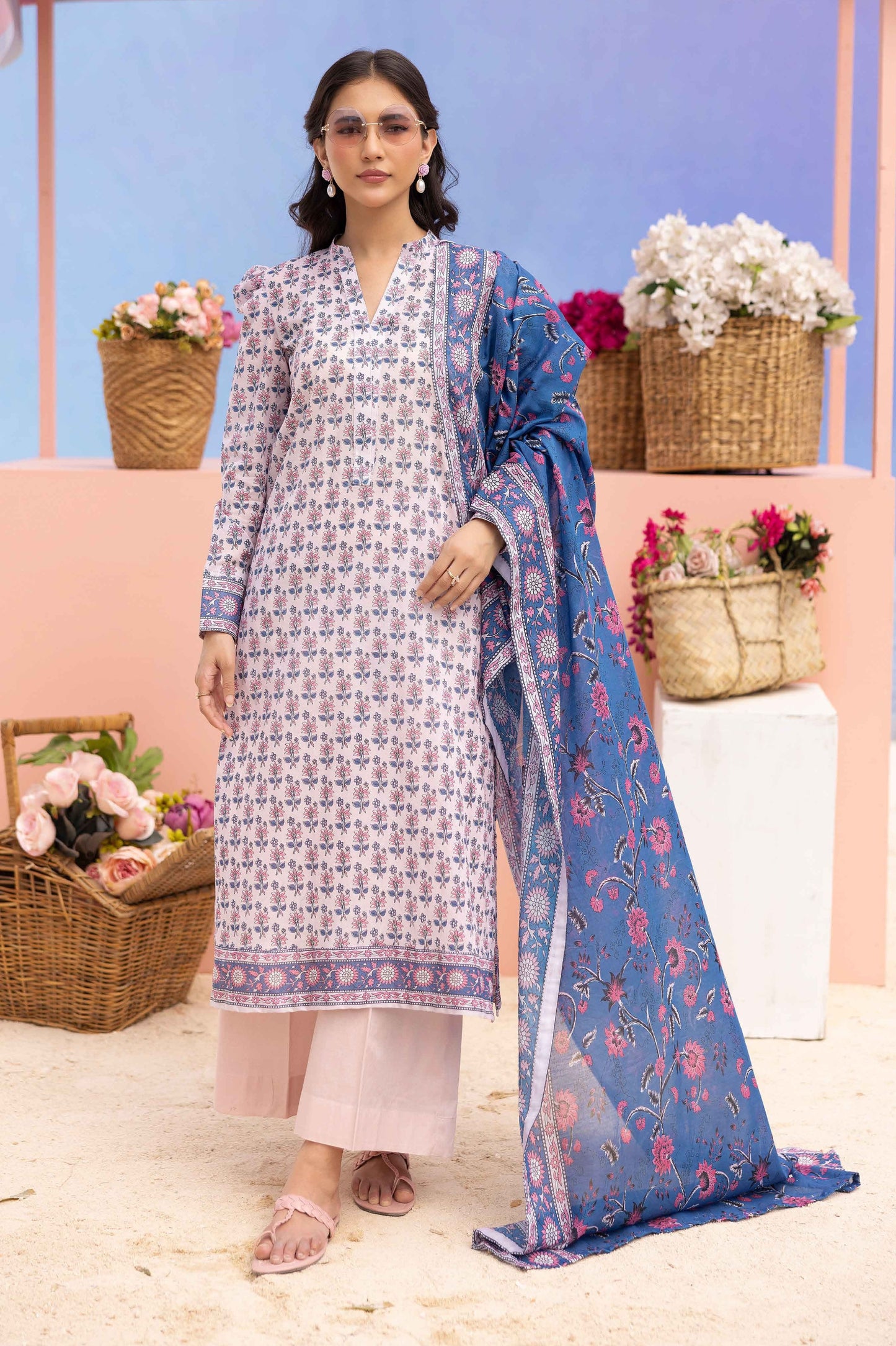 Rang Reza Digital Printed Lawn 3PC