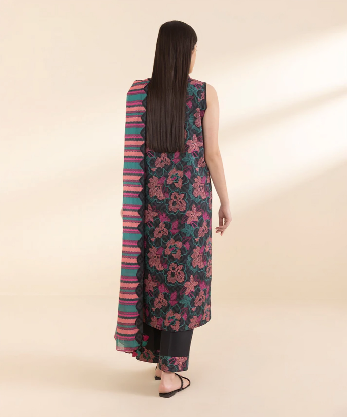 Sapphire Digital Printed Linen 3-PC