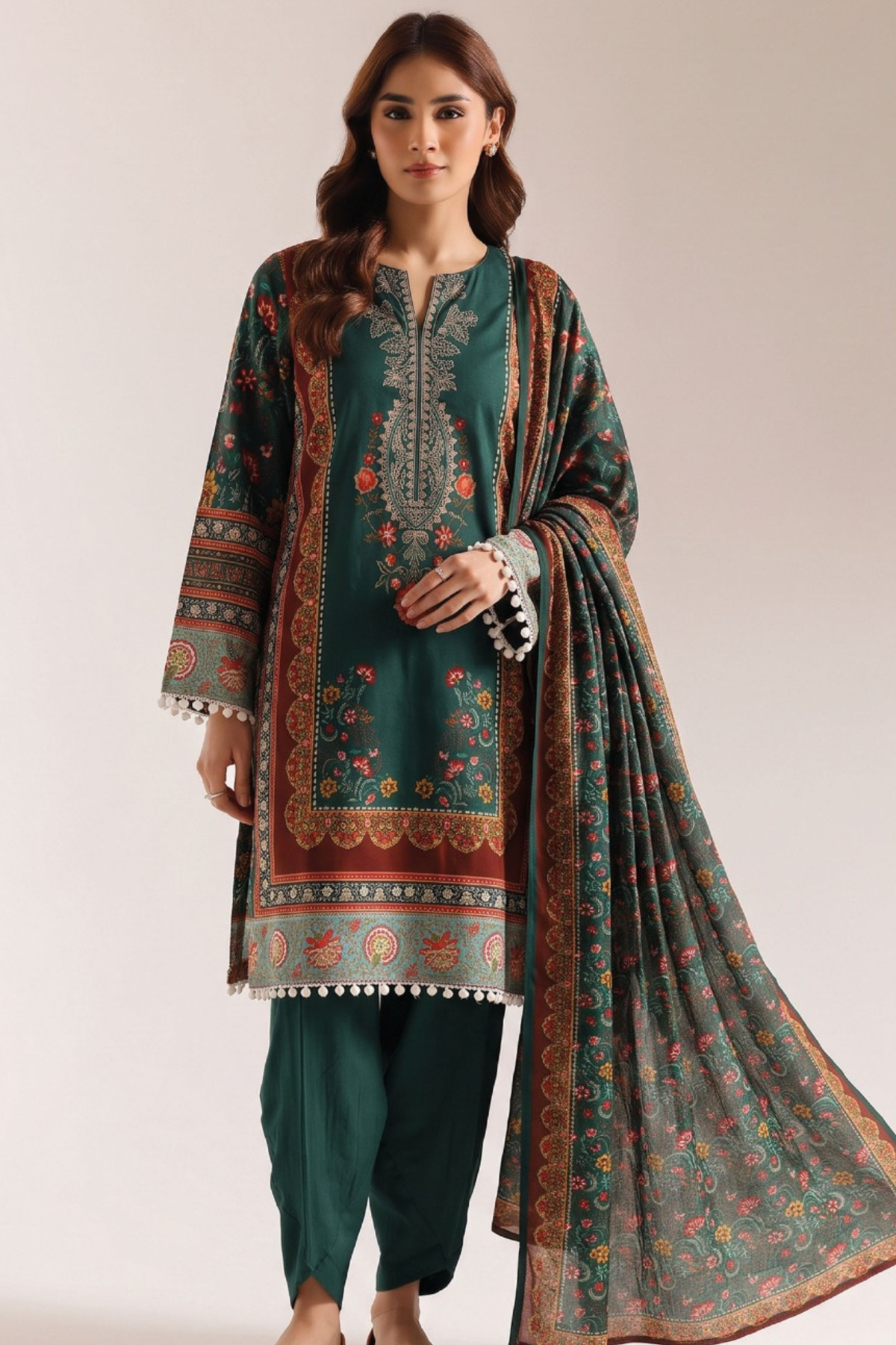 Ethnic Premium Printed Linen 3PC
