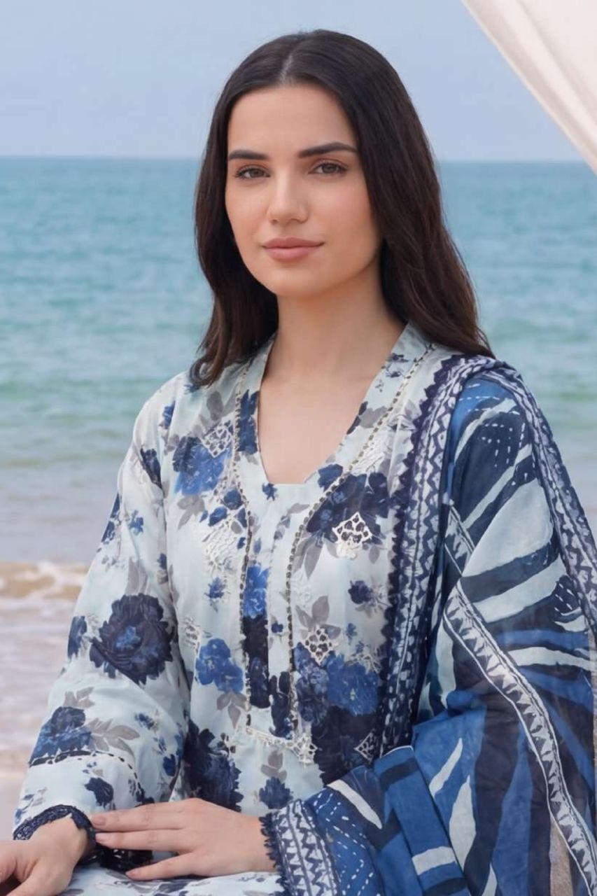 Umang By Motifz Schiffli Emb Lawn 3PC