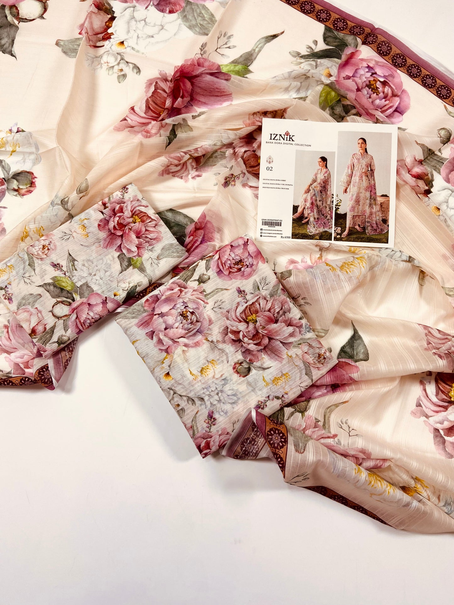 Iznik Tana Dora Digital Printed 3PC