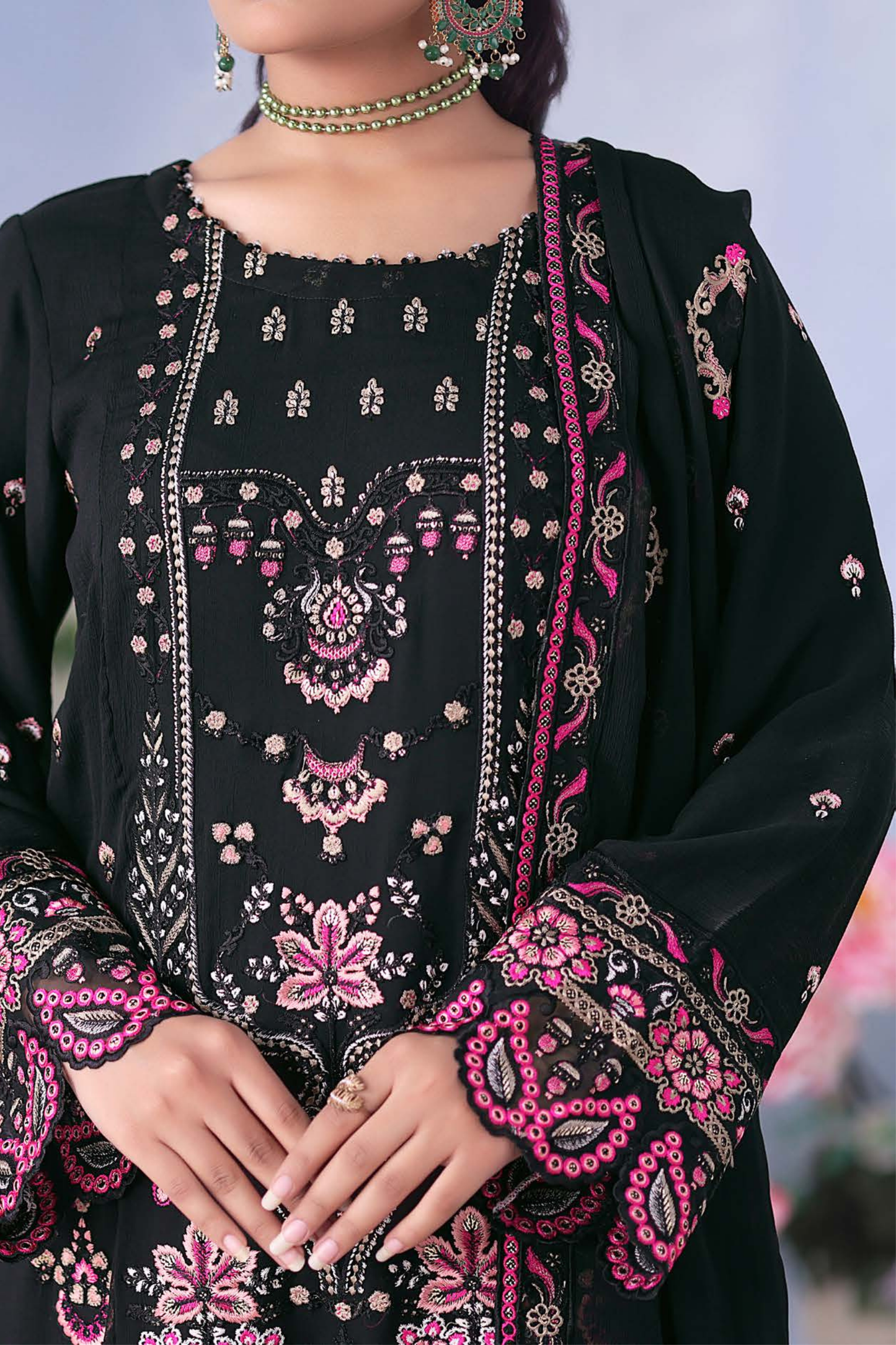 Meher Bano | Pak Fabrics | Luxe | Chiffon-3PC