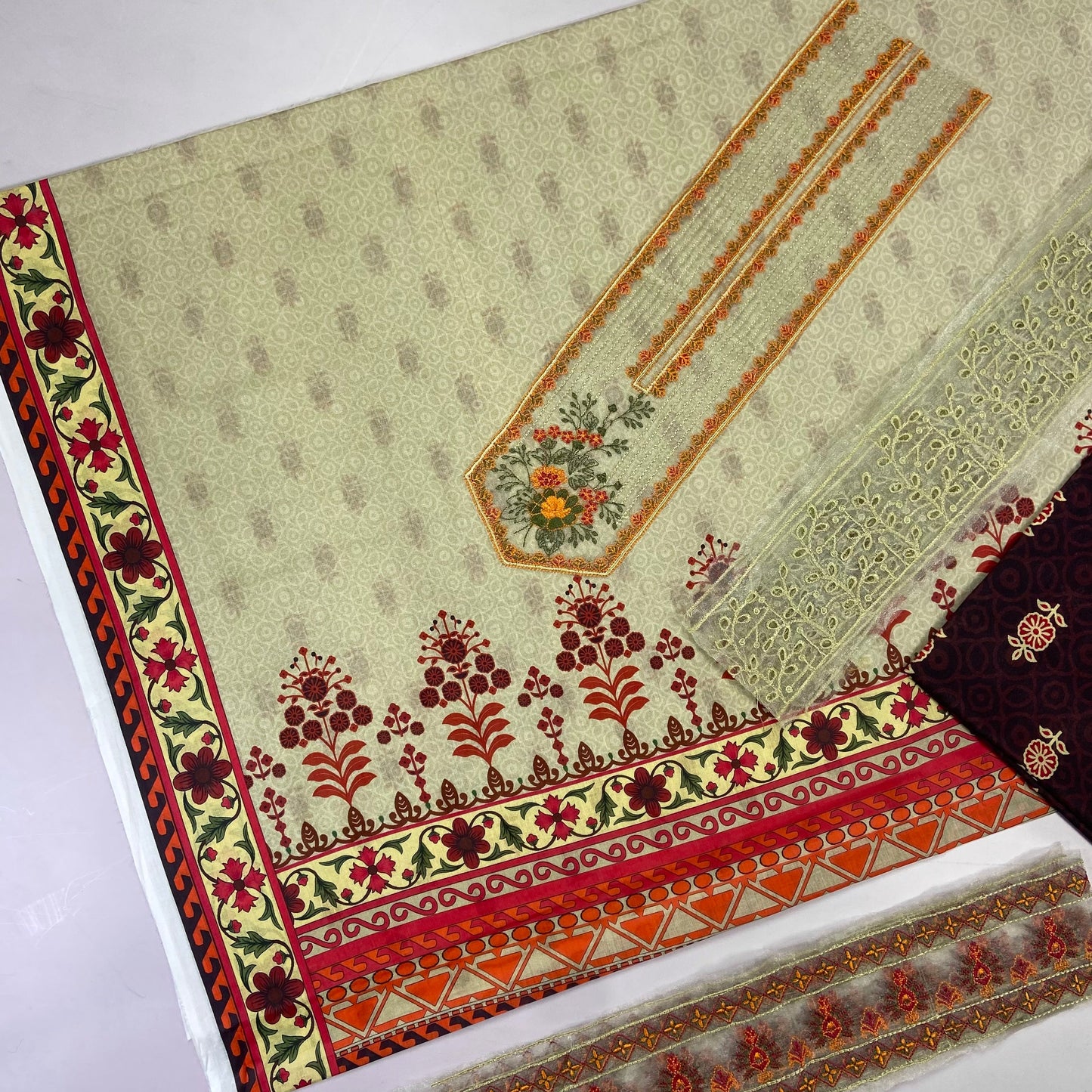 Gull-e-Noor By Anaya Noor Prints & Emb Patch Lawn 3-PC