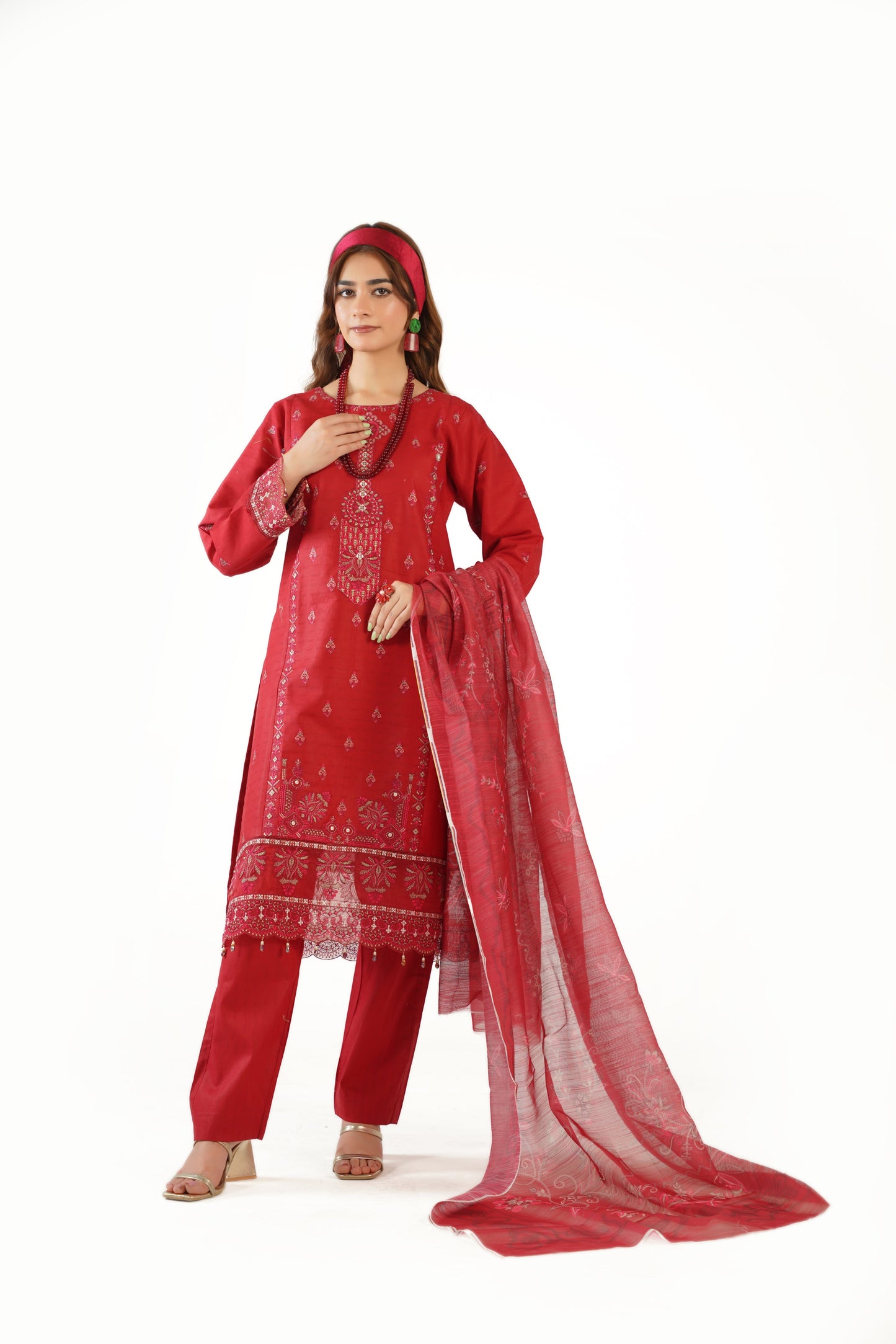 Sapphire Fancy Jacquard Cotton Emb 3PC