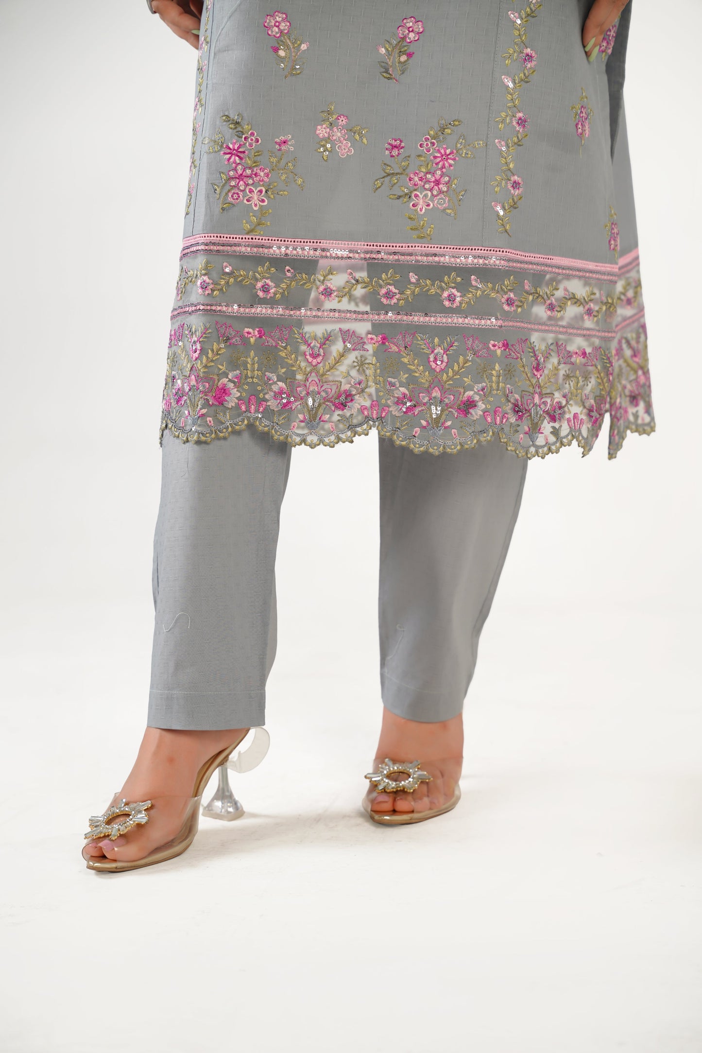 Anaya Noor Fancy Jacquard Cotton Emb 3PC