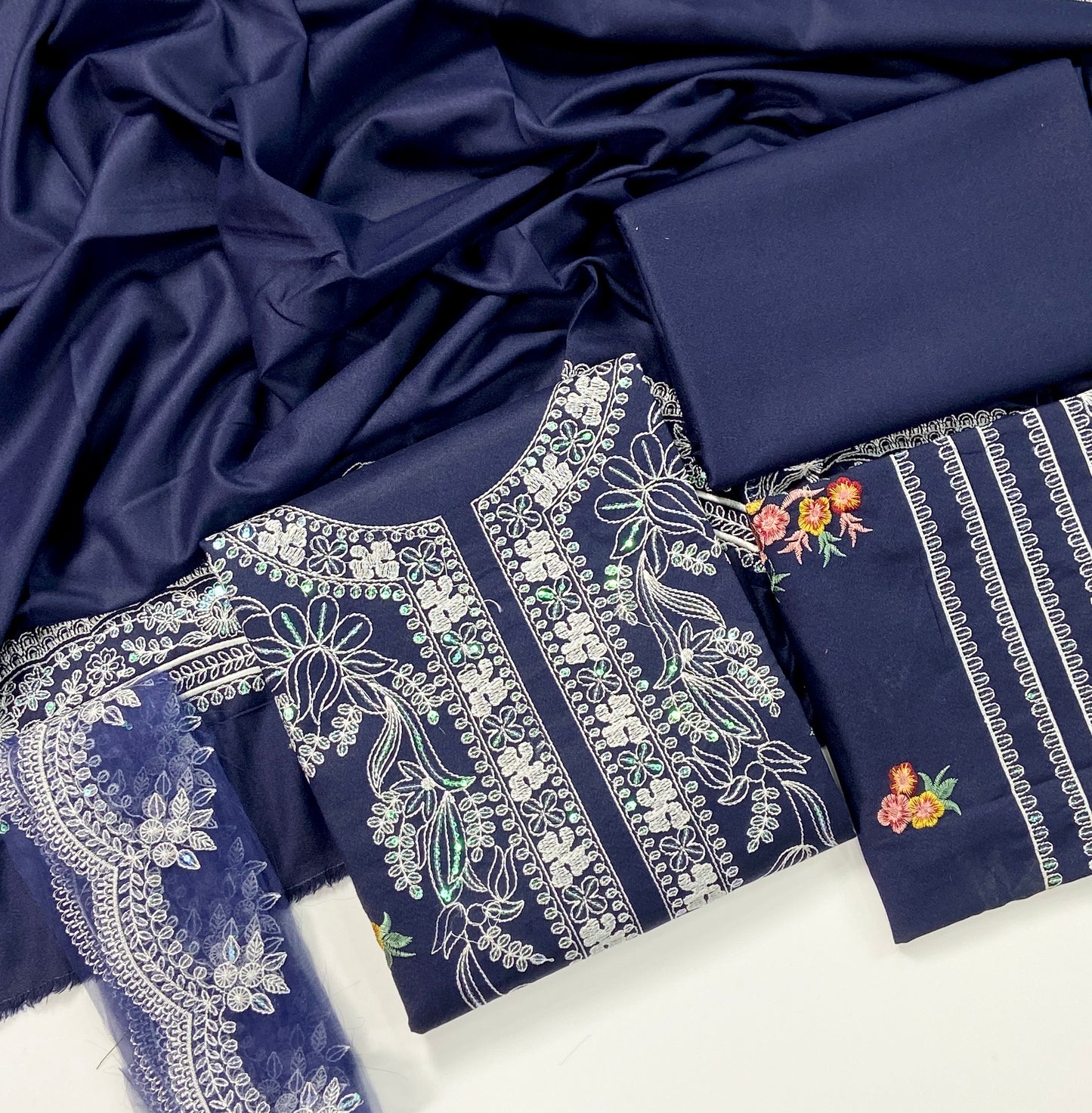 Crimson Luxury Emb Dhanak-3PC