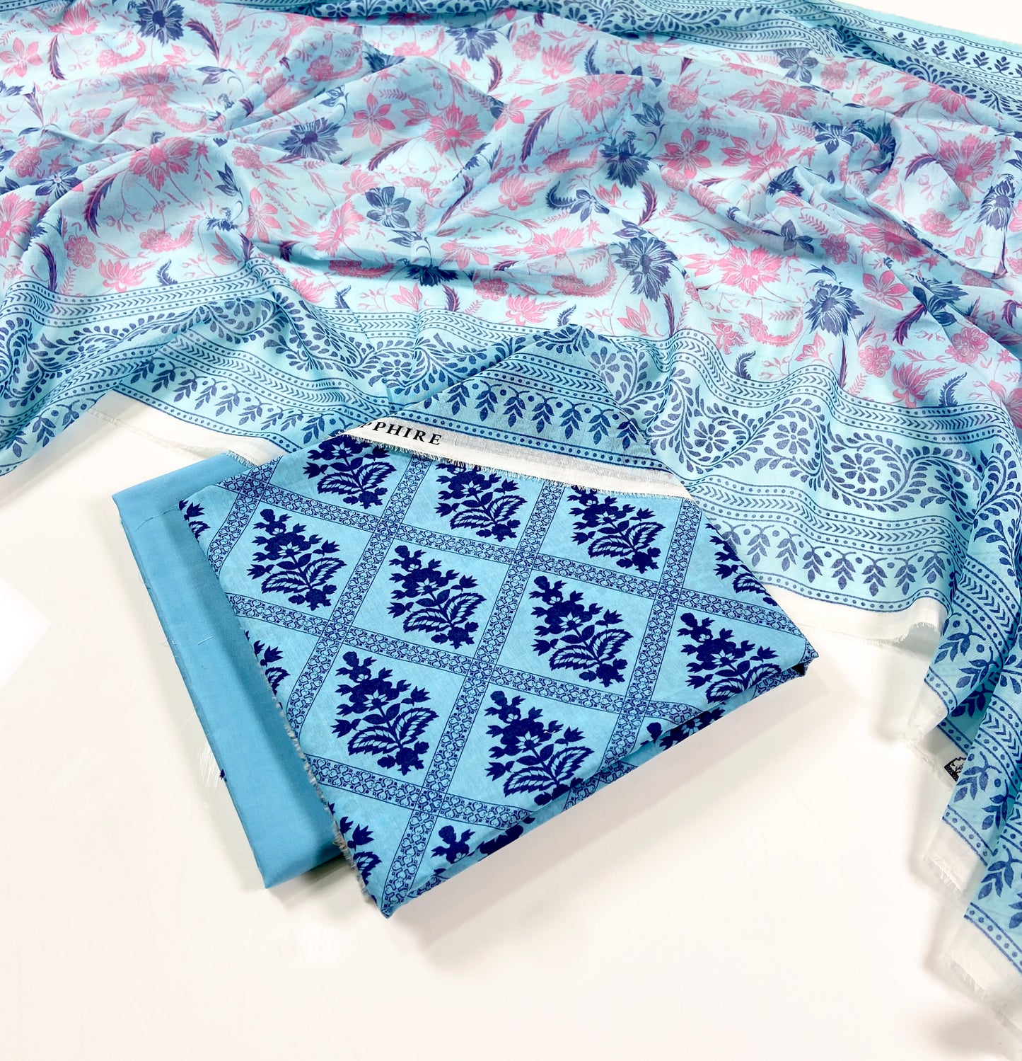 Sapphire Printed Lawn 3PC