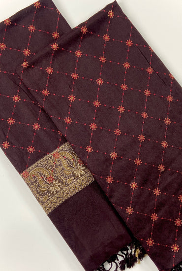 Embroidered Pashmina Jacquard Shawl