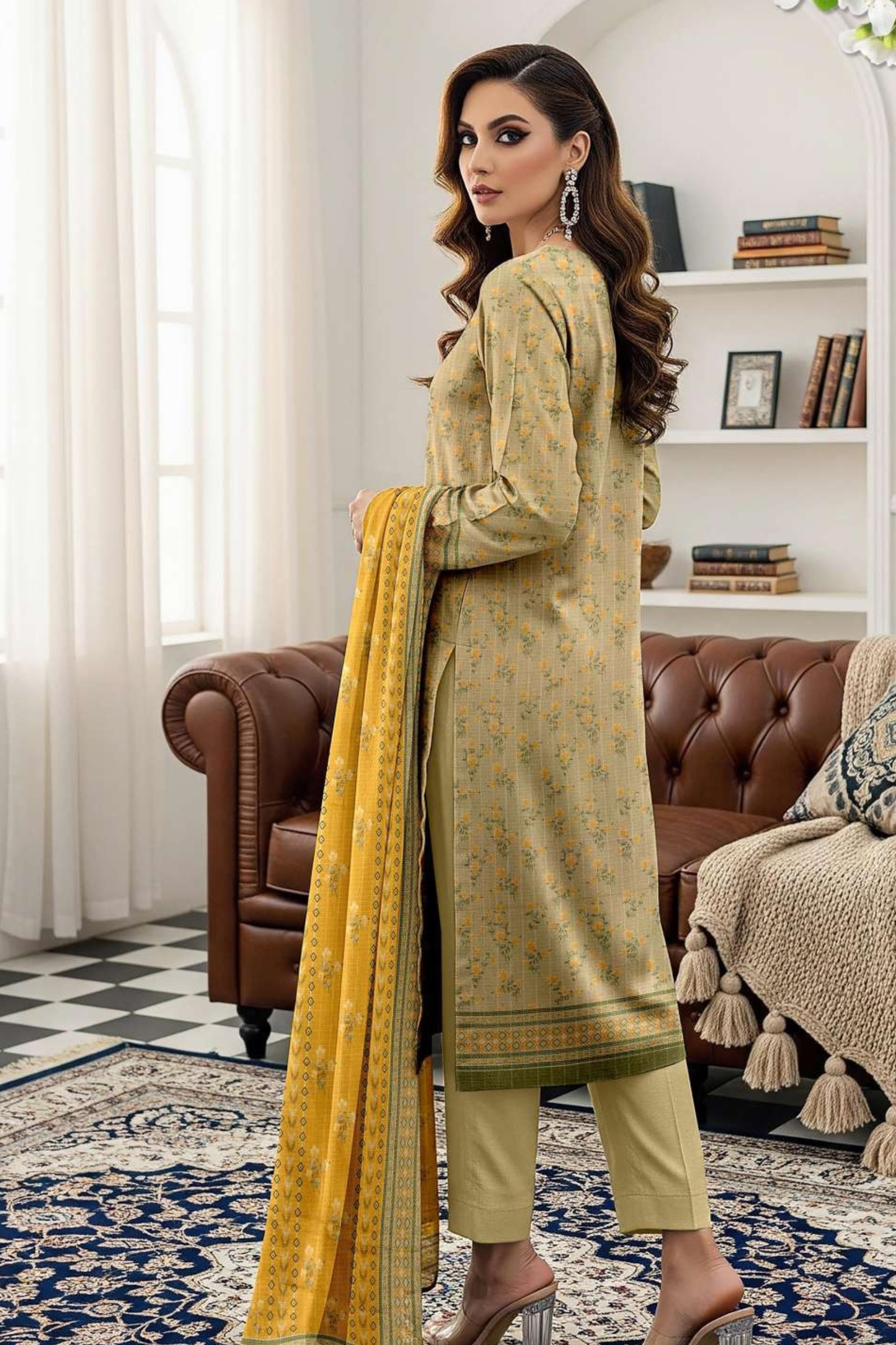 Zara Ali Printed Dobby 3PC