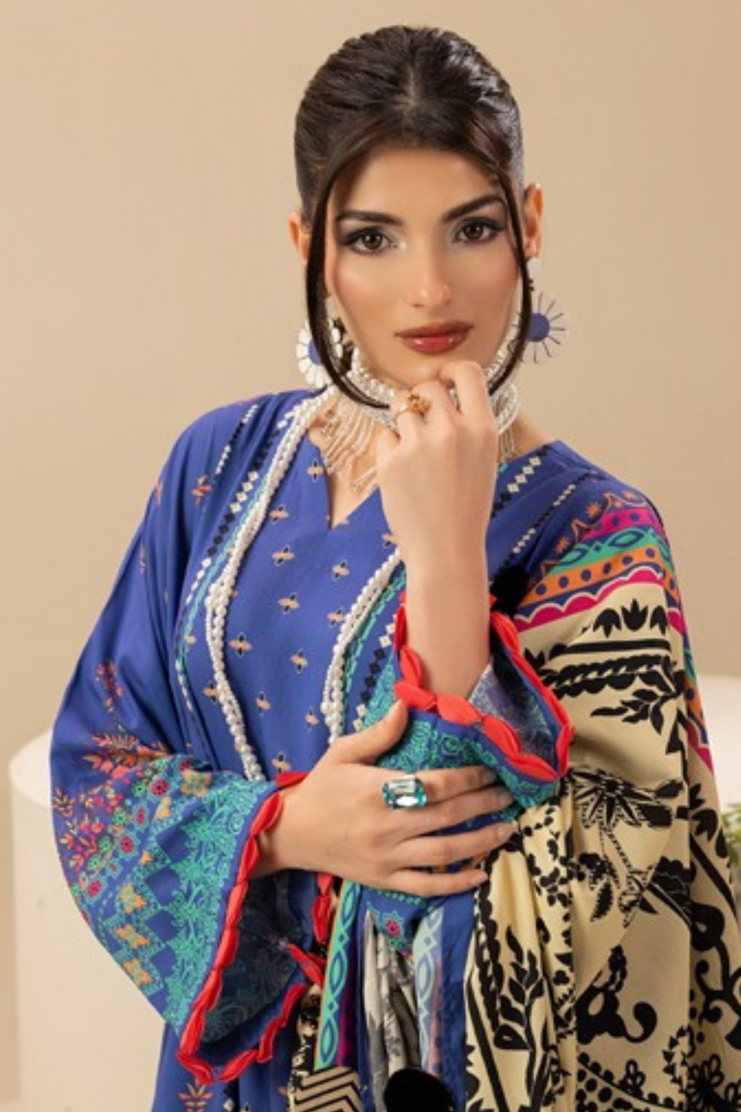 Paltar Printed Slub Linen 3PC