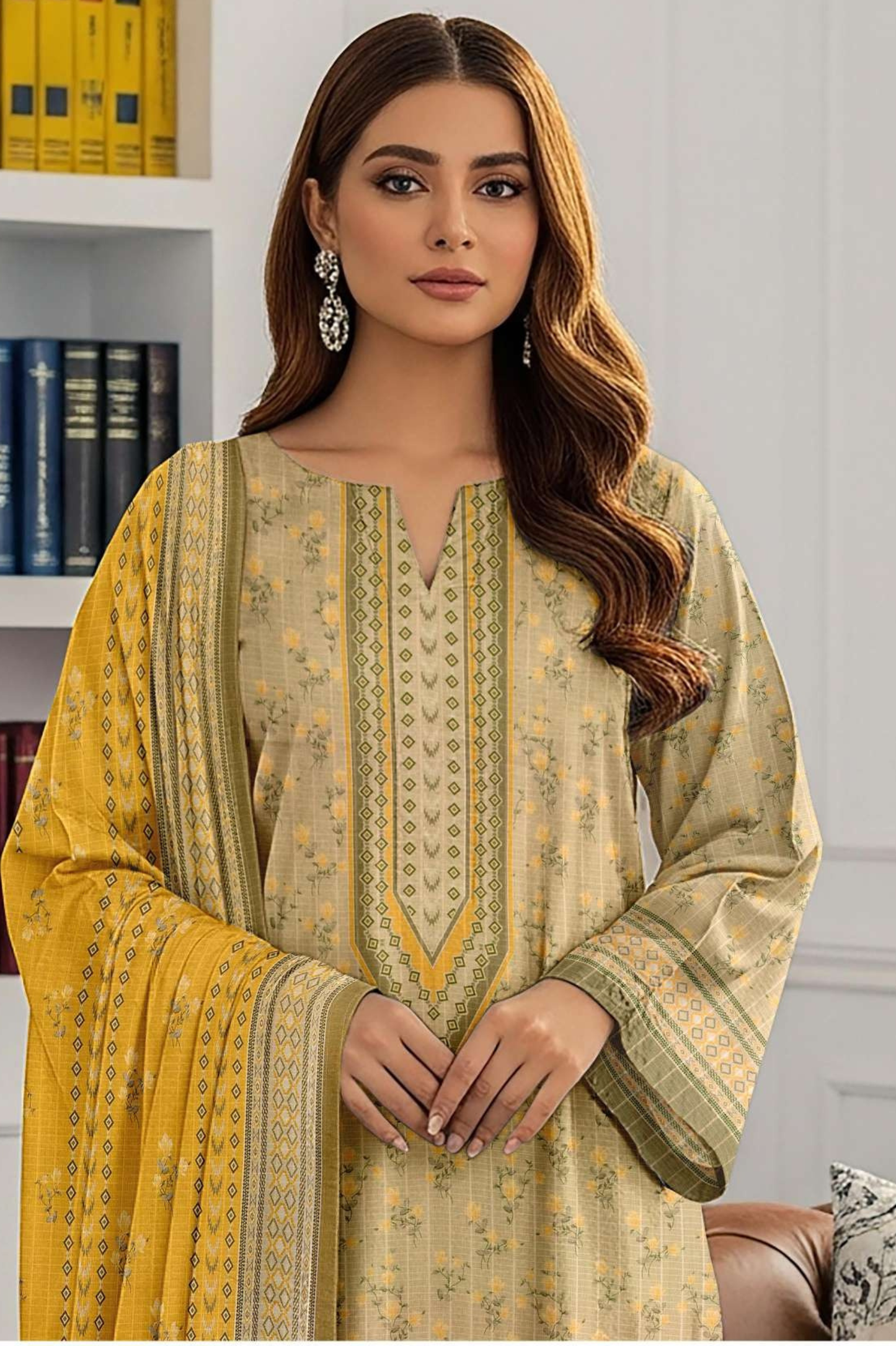 Zara Ali Printed Dobby 3PC