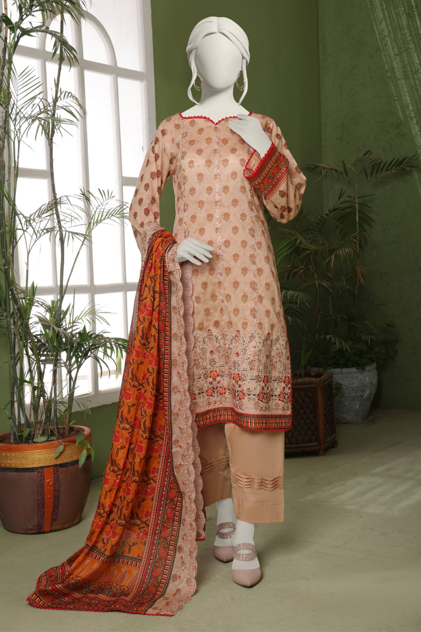 Almeerah Emb & Printed Lawn 3PC