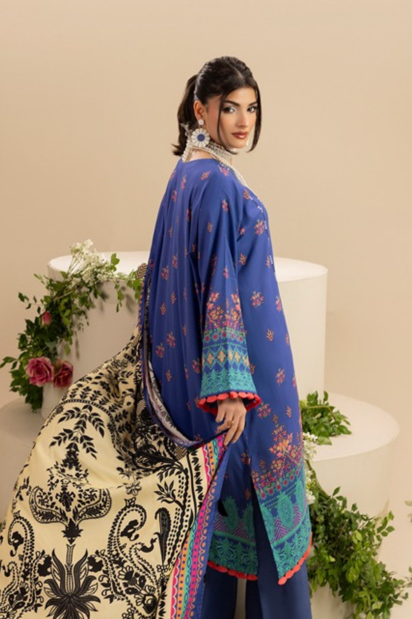 Paltar Printed Slub Linen 3PC