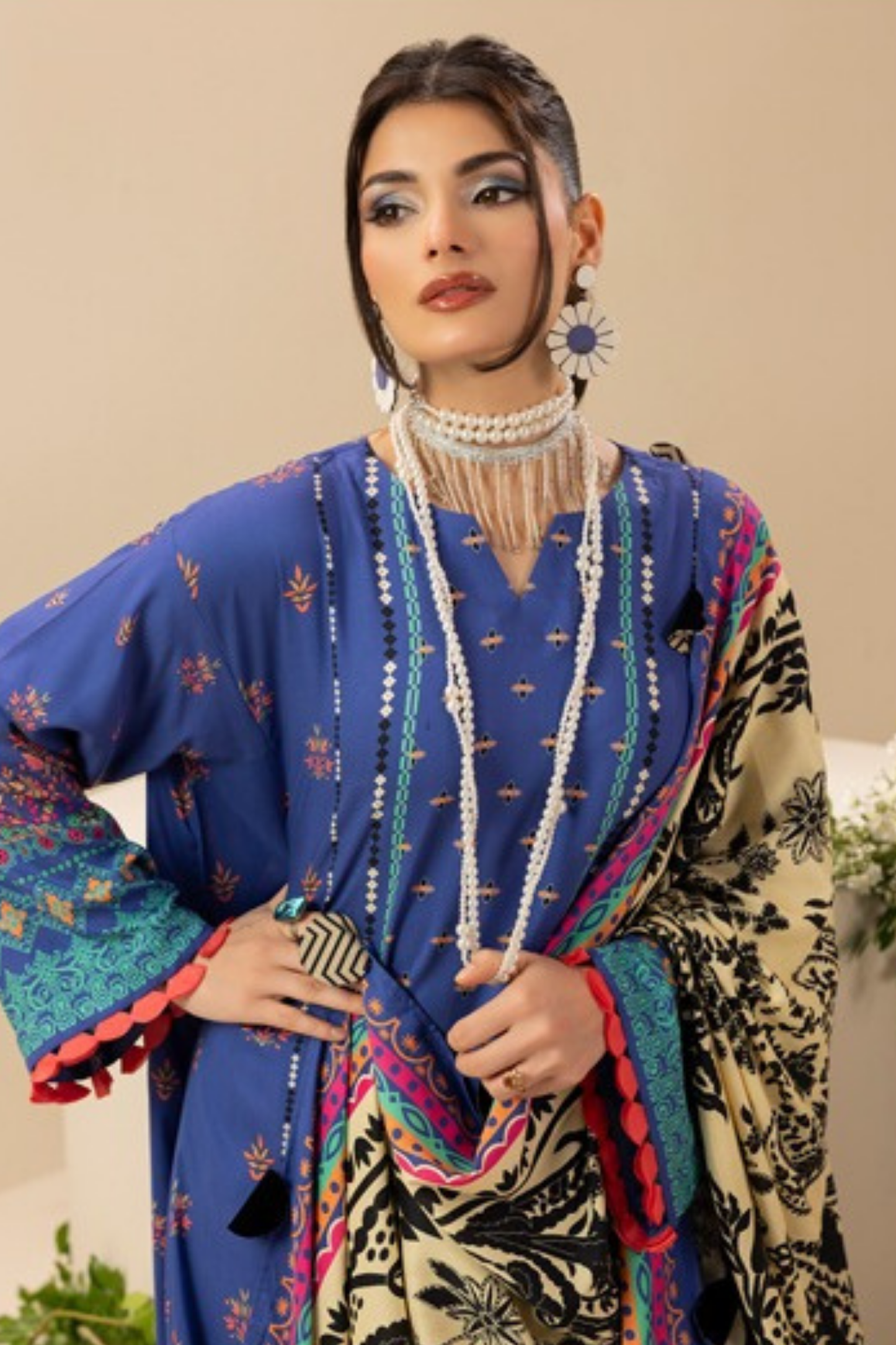 Paltar Printed Slub Linen 3PC