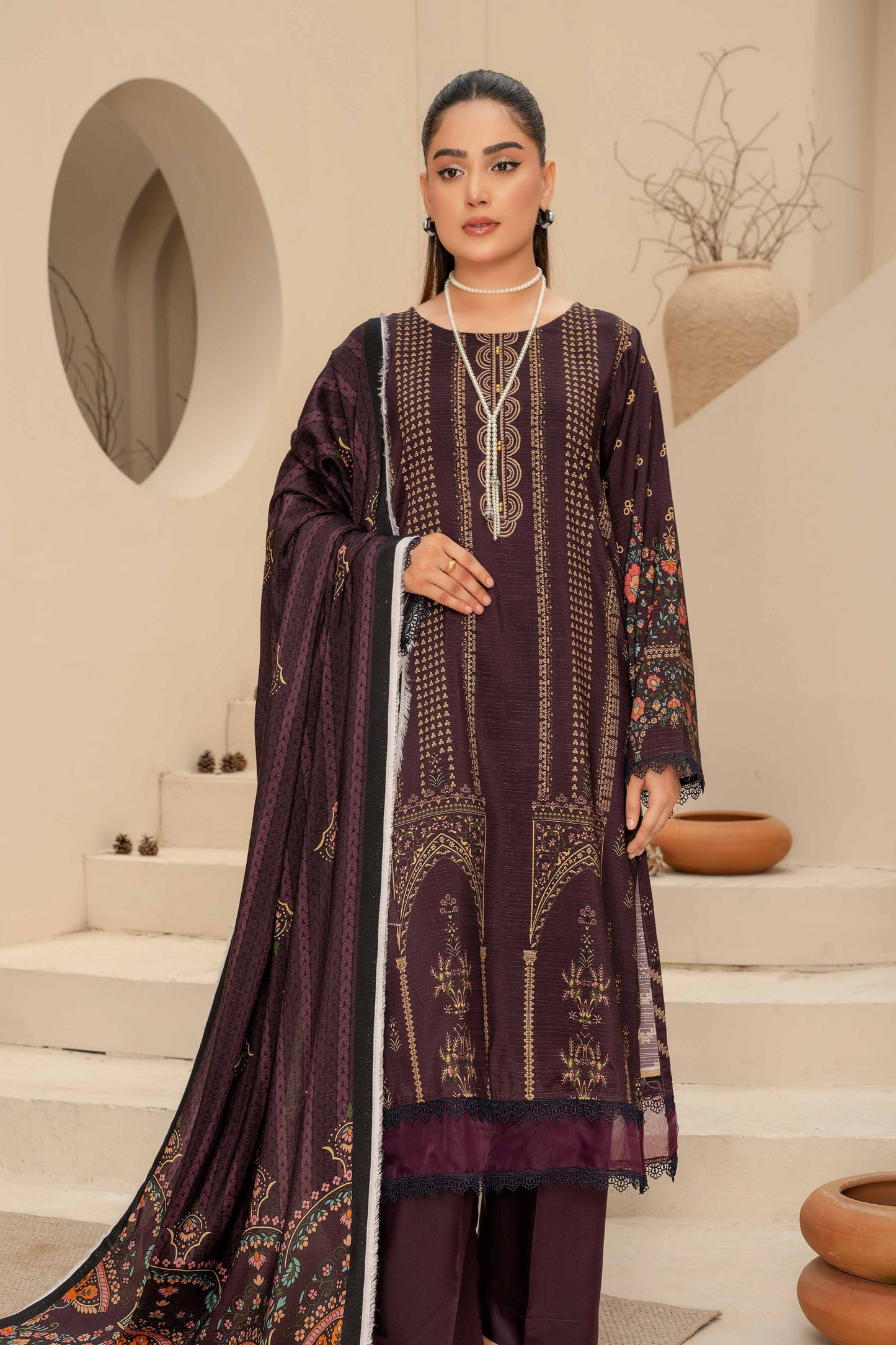 Esha Eshal by Bin Ilyas Premium Printed Viscose 3PC