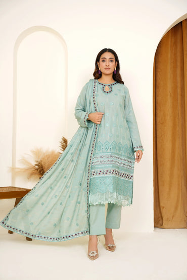 Meharbano By Anaya Noor Cambric Jacquard Emb 3PC
