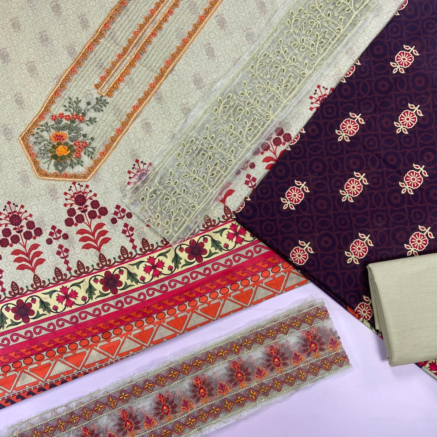 Gull-e-Noor By Anaya Noor Prints & Emb Patch Lawn 3-PC
