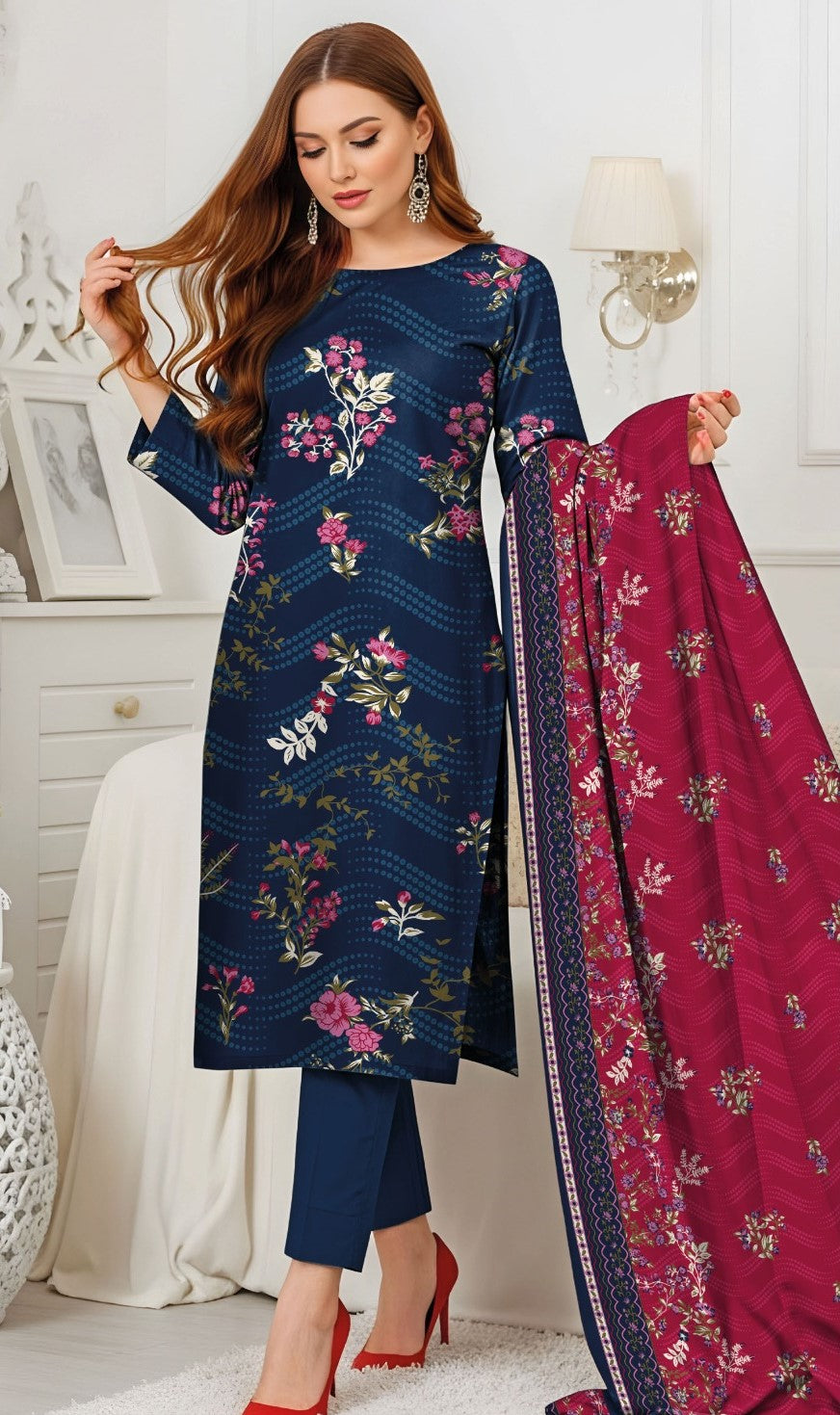 Coco Prints Fancy Printed Lawn 3PC