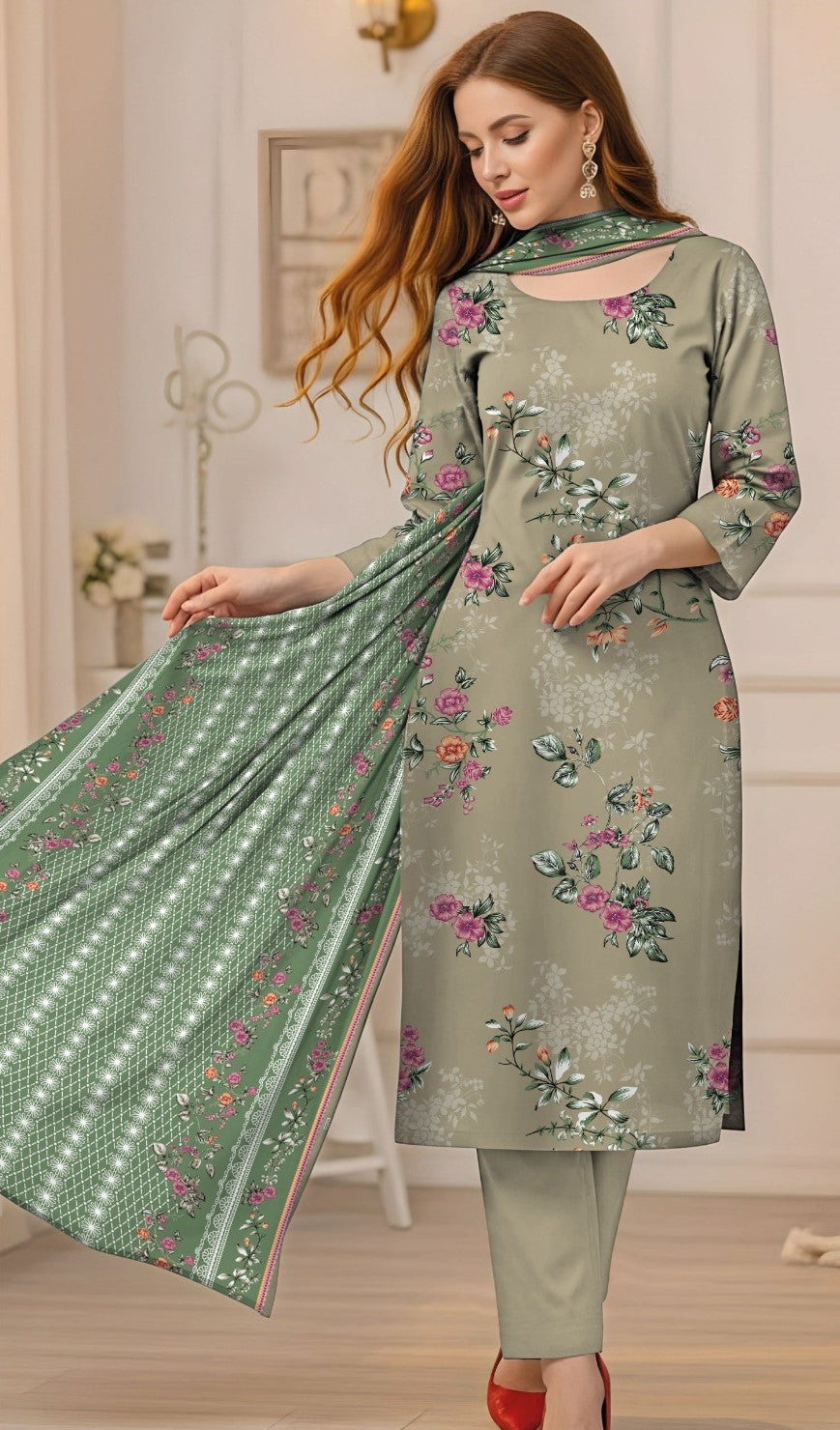 Coco Prints Fancy Printed Lawn 3PC