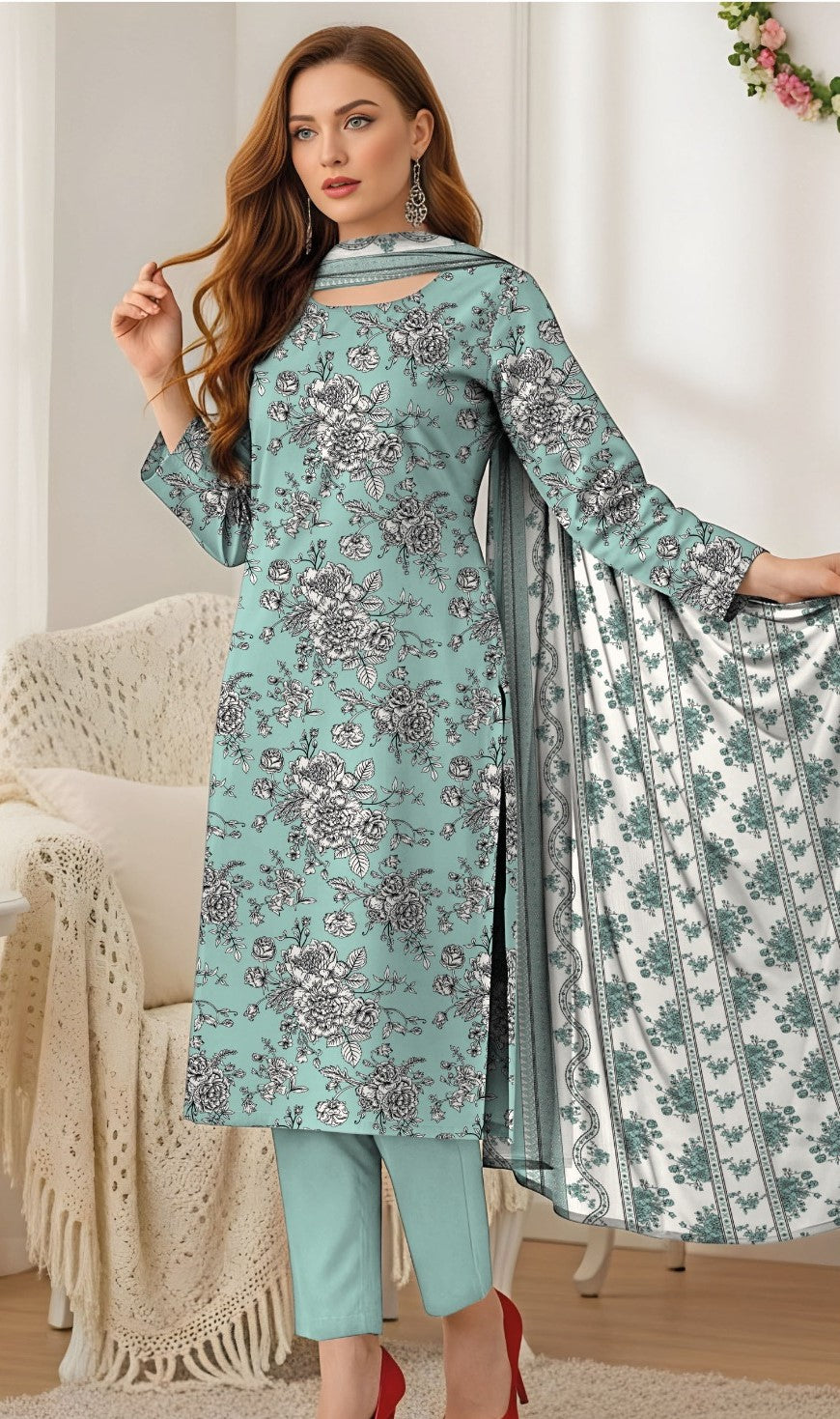 Coco Prints Fancy Printed Lawn 3PC