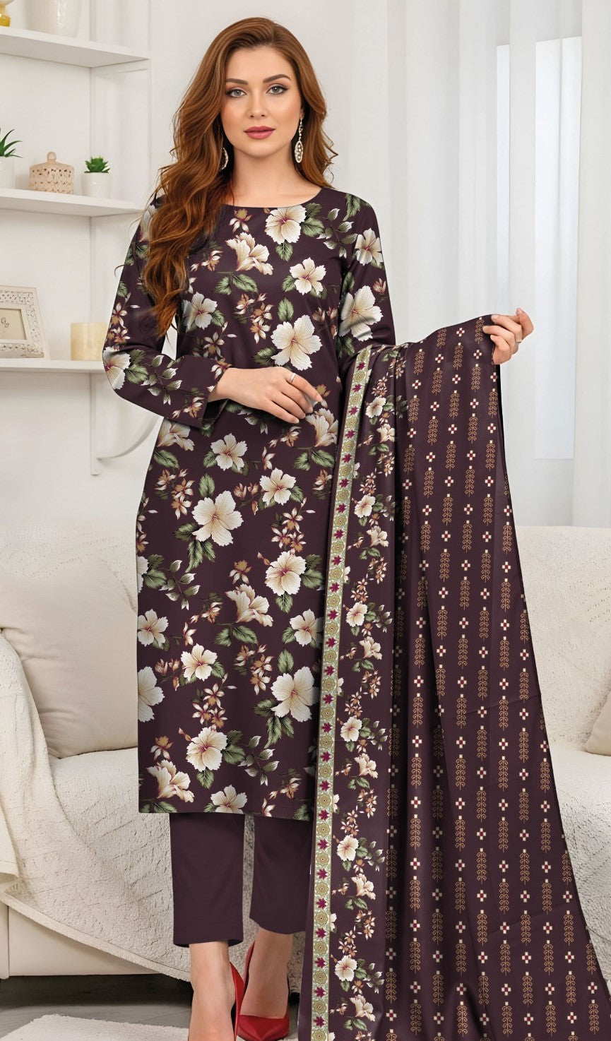 Coco Prints Fancy Printed Lawn 3PC