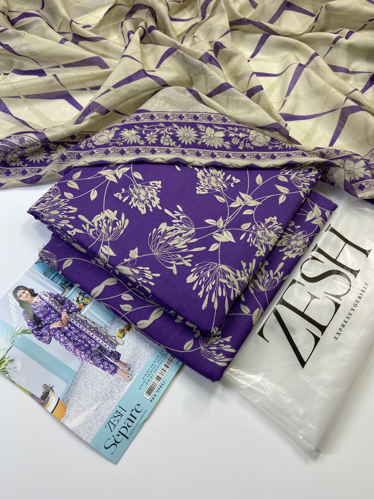 Zesh Airjet Printed Lawn 3-PC