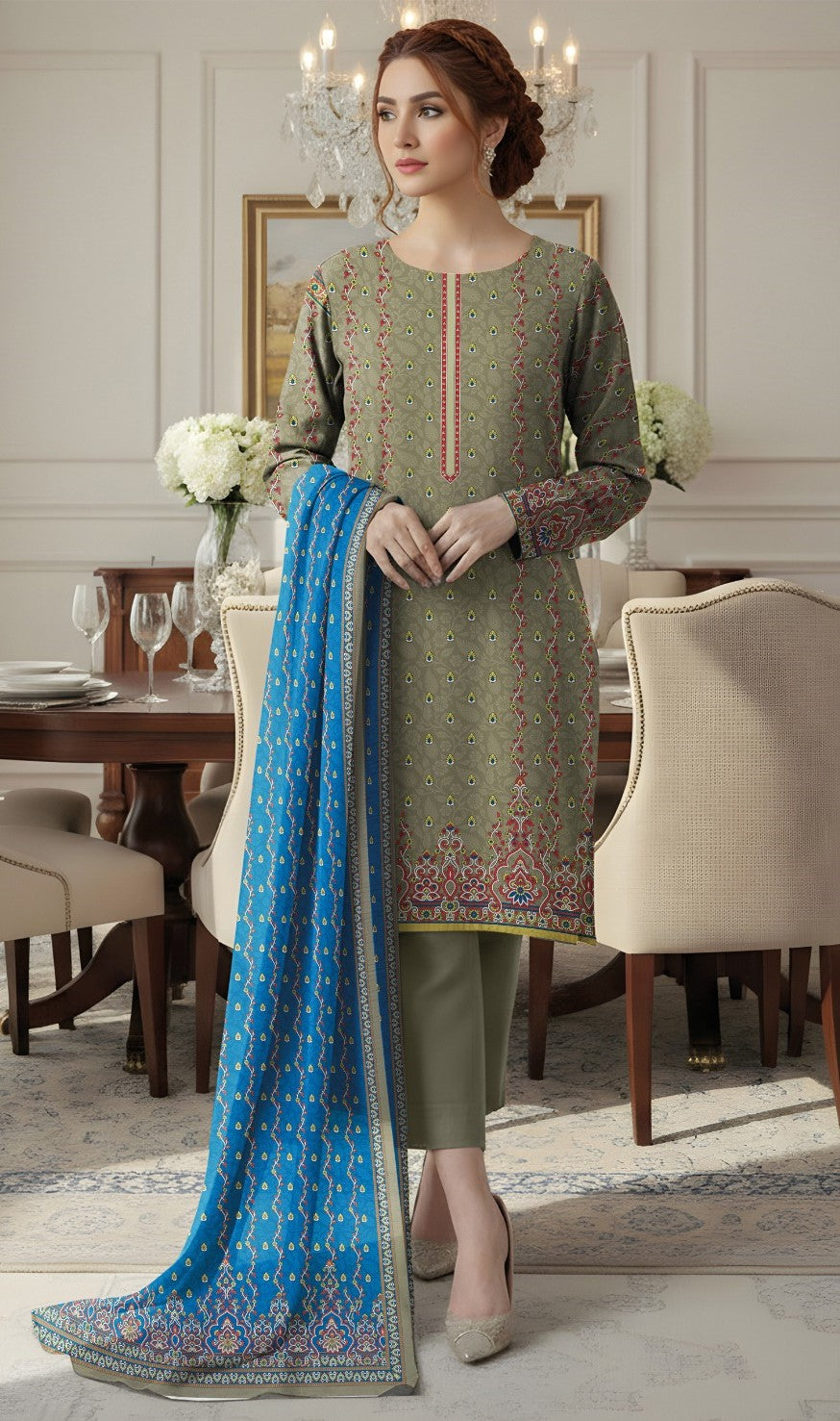 Coco Prints Fancy Printed Lawn 3PC