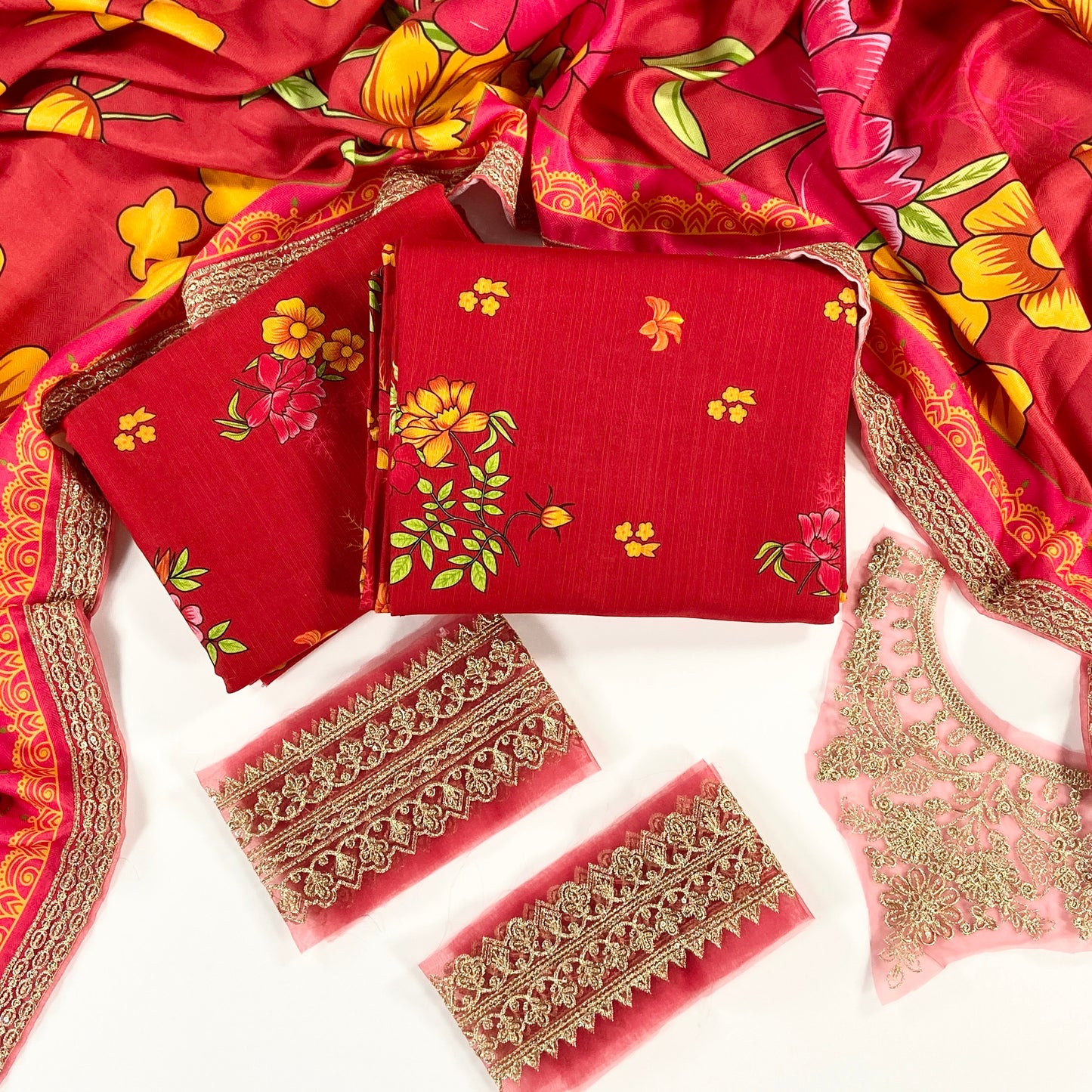 Charizma Printed Slub Khaddar With Emb Patches 3PC
