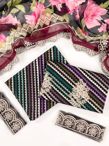 Maria B Embroiderd & Digital Printed Lawn 3PC