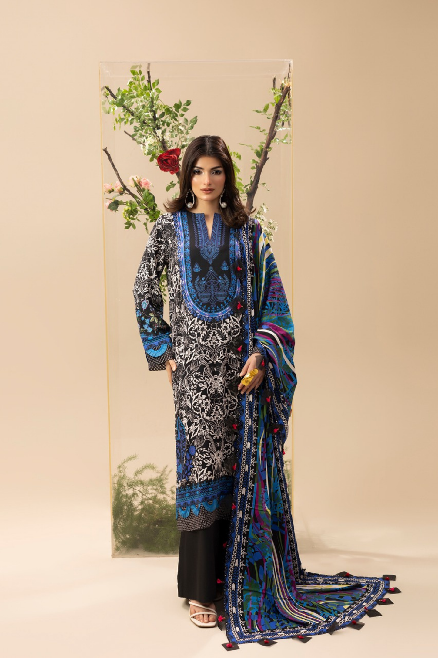 Paltar Printed Slub Linen 3PC