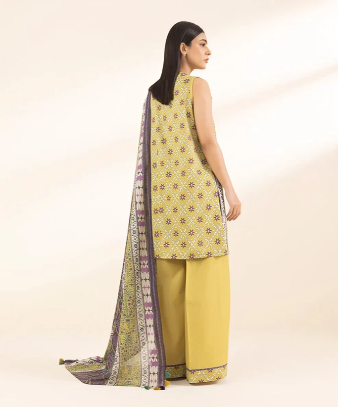 Sapphire Digital Printed Linen 3-PC