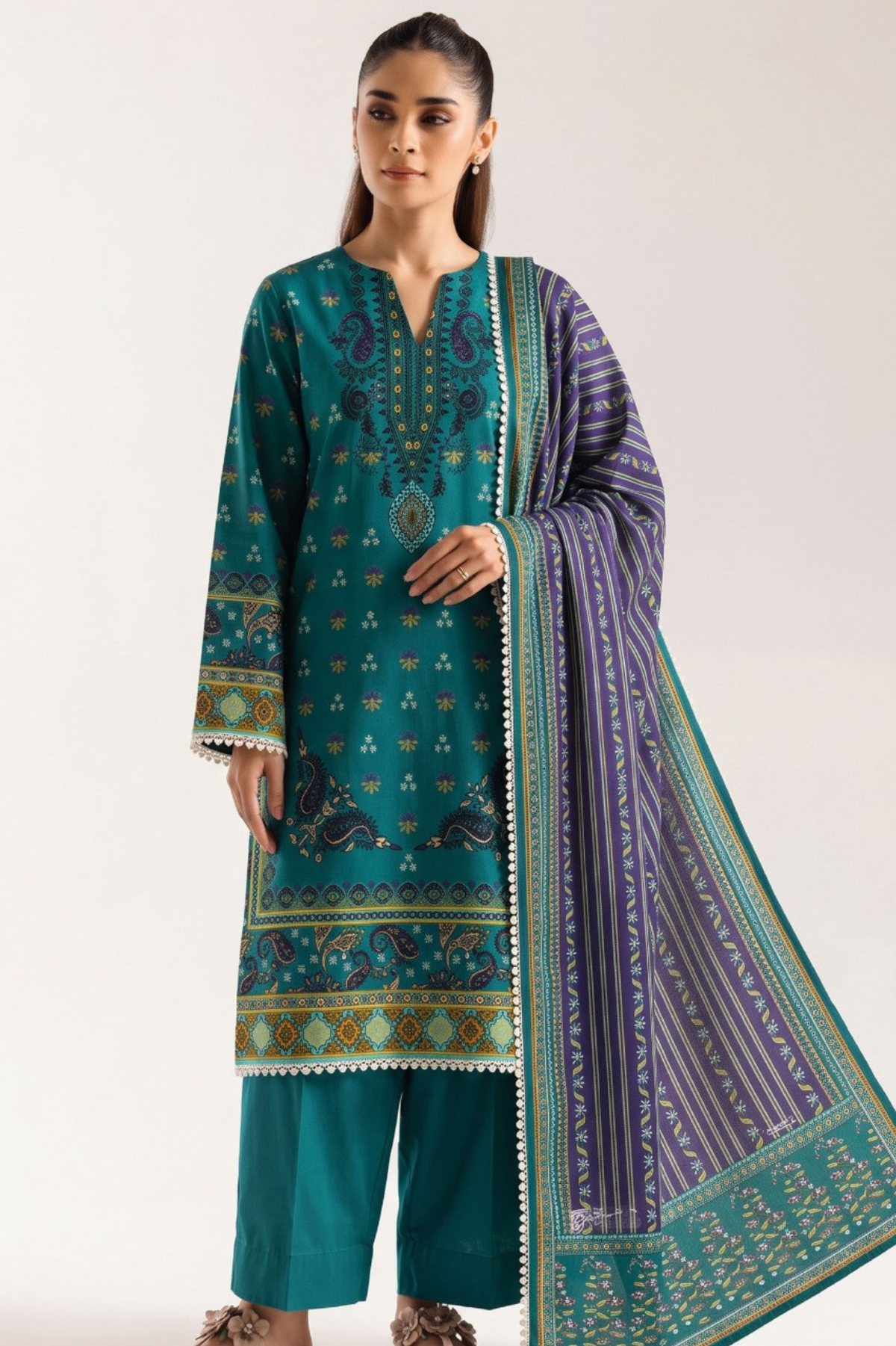 Ethnic Premium Printed Linen 3PC
