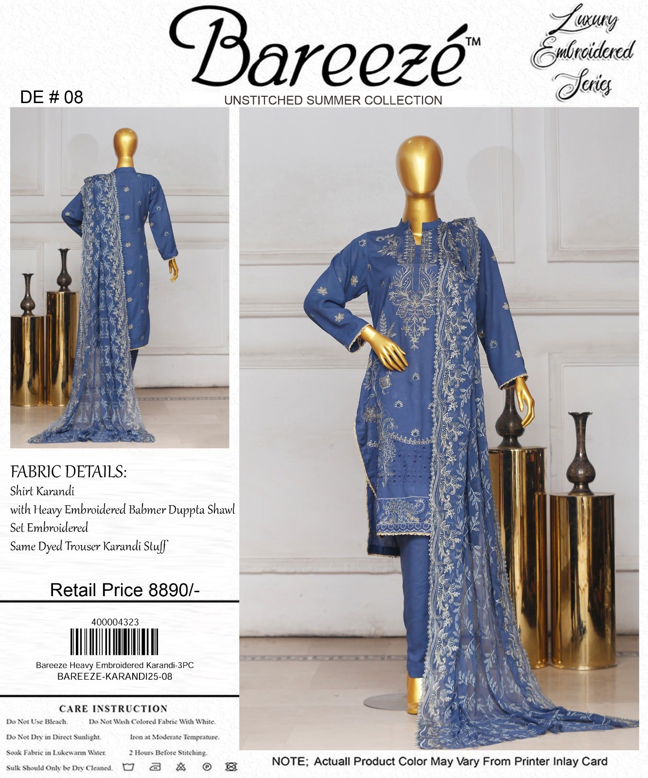 Bareeze Heavy Embroidered Karandi 3-PC